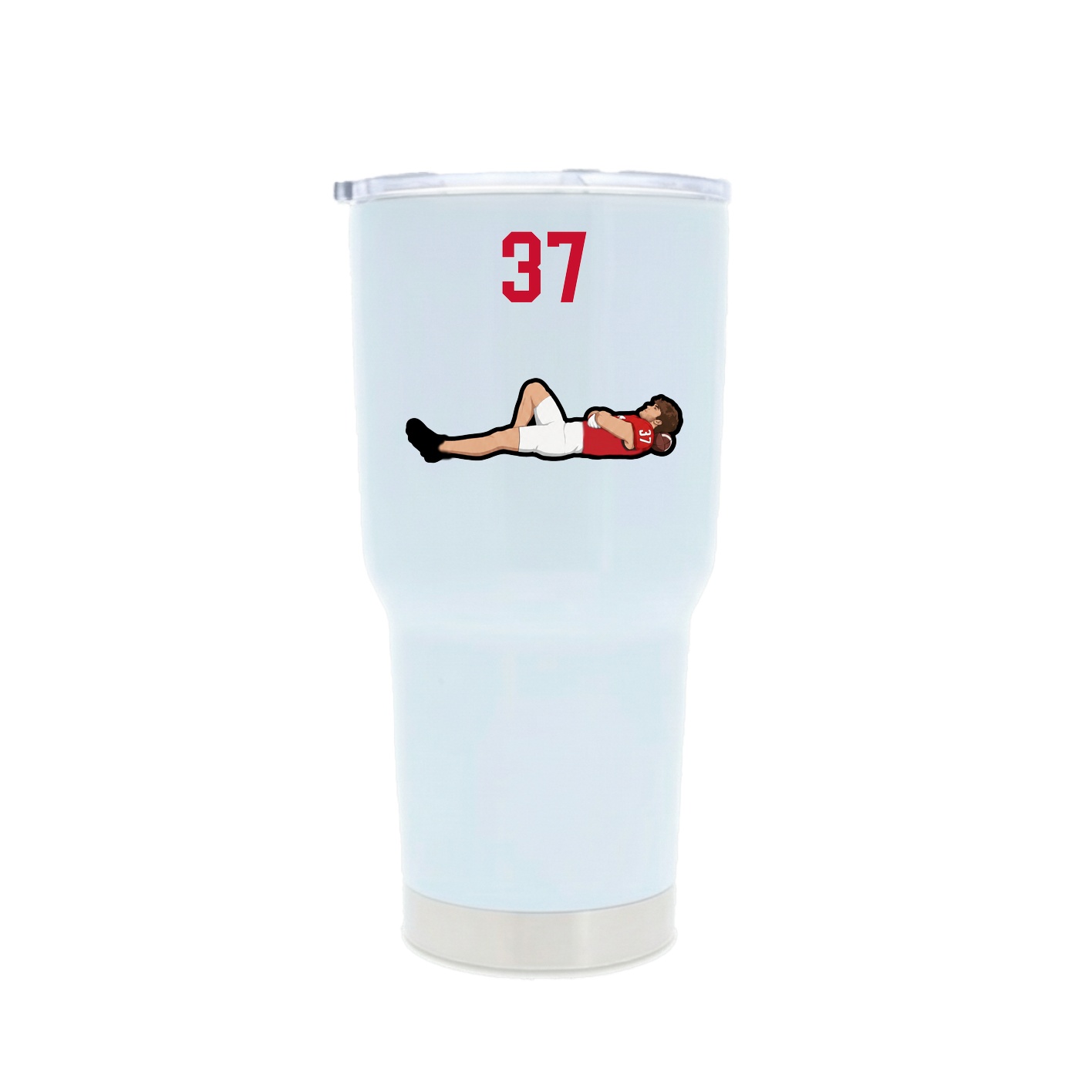 30oz Stainless Steel Tumbler — Number Top in White