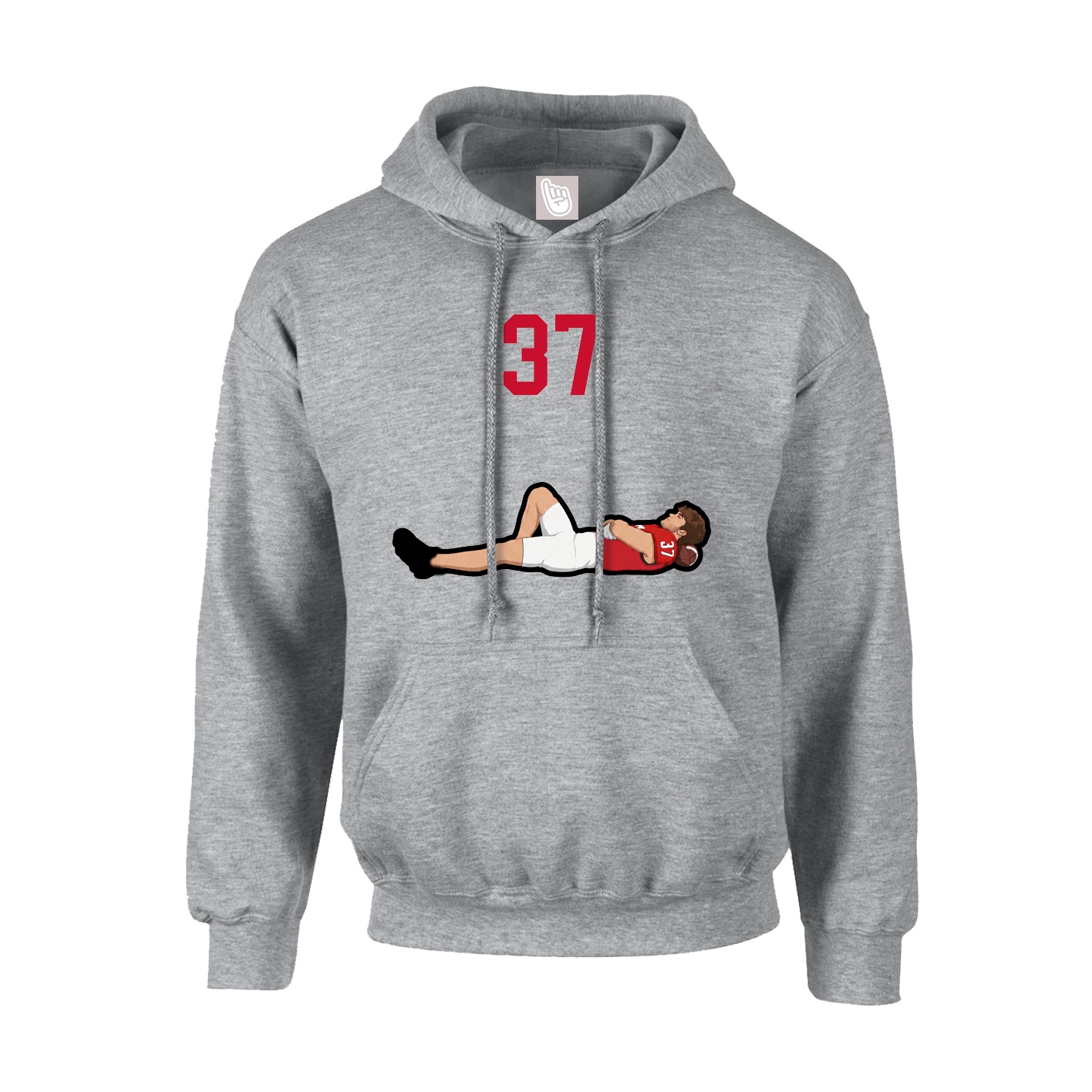 Youth Hoodie — Number Top in Grey