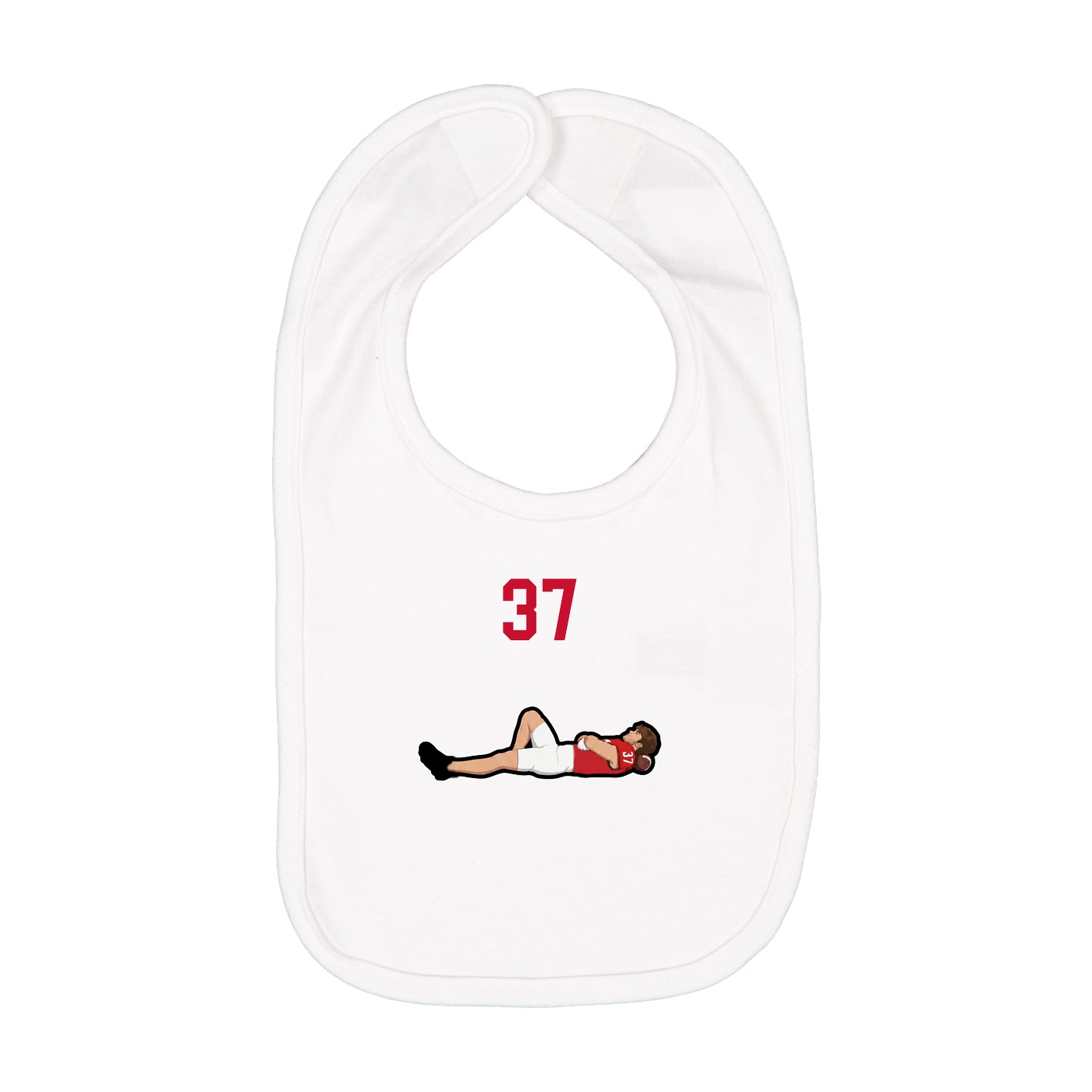 Infant Bib — Number Top in White