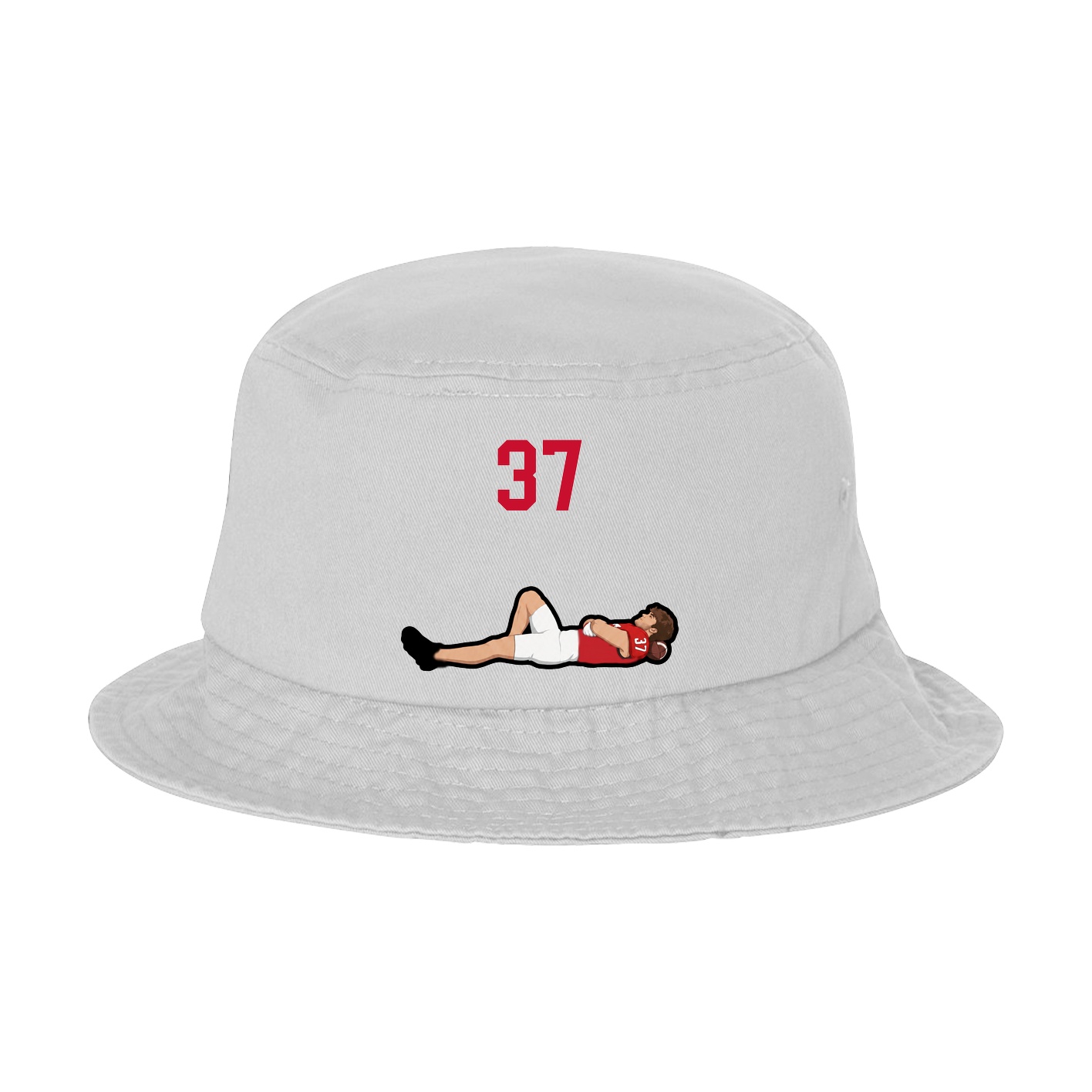 Bucket Cap — Number Top in White