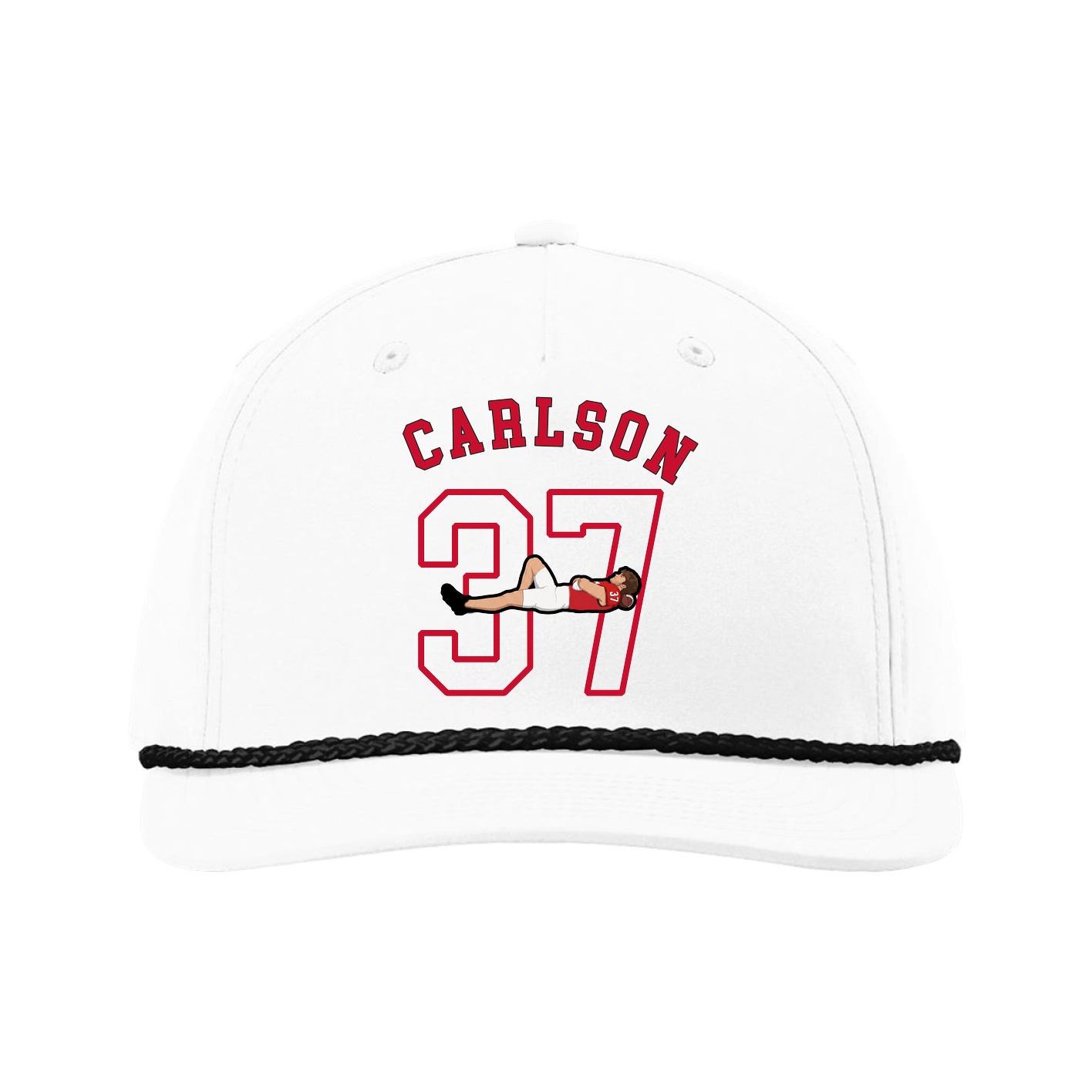Five-Panel Classic Rope Cap — Shirsey Arch in White