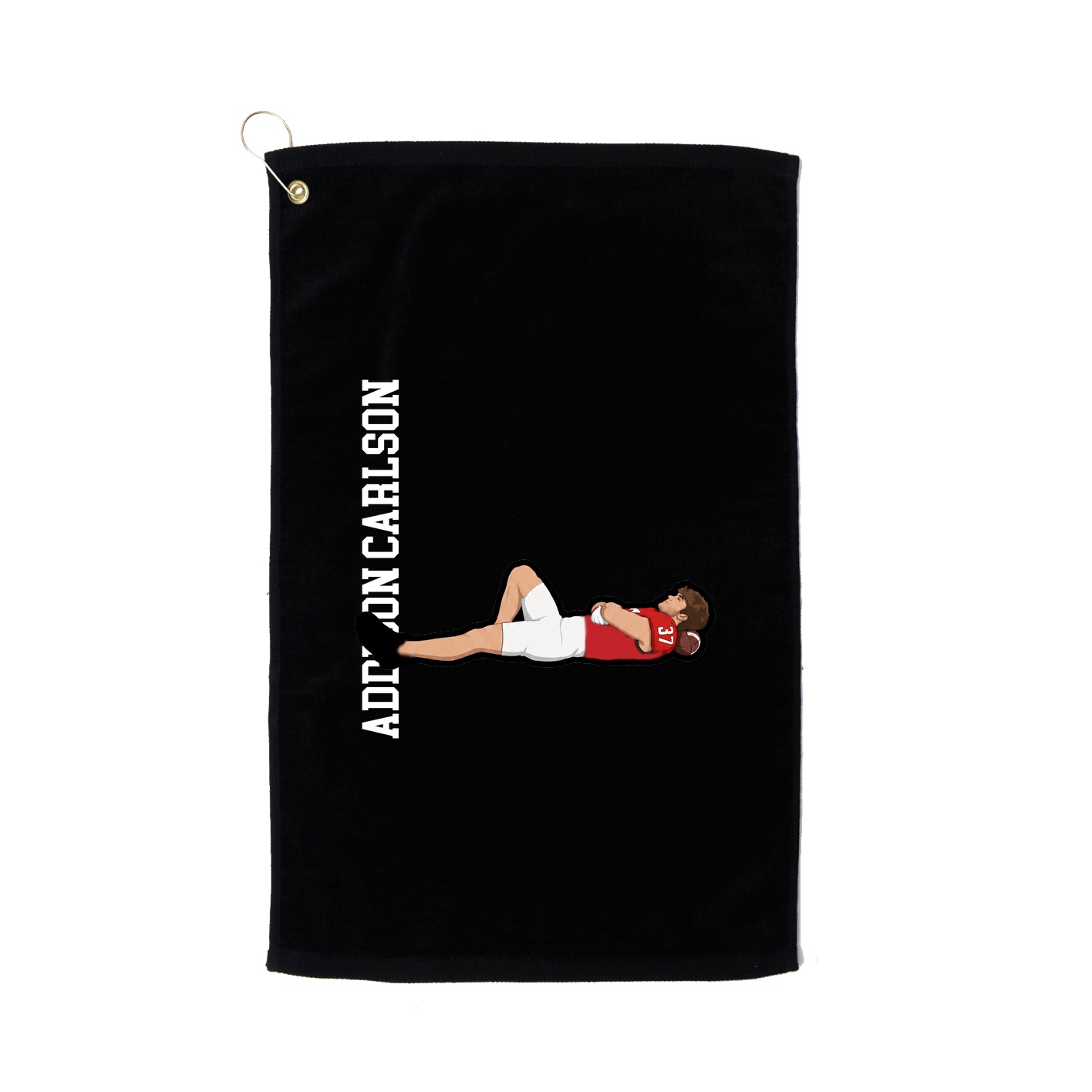 Golf Towel — Name Vertical in Black