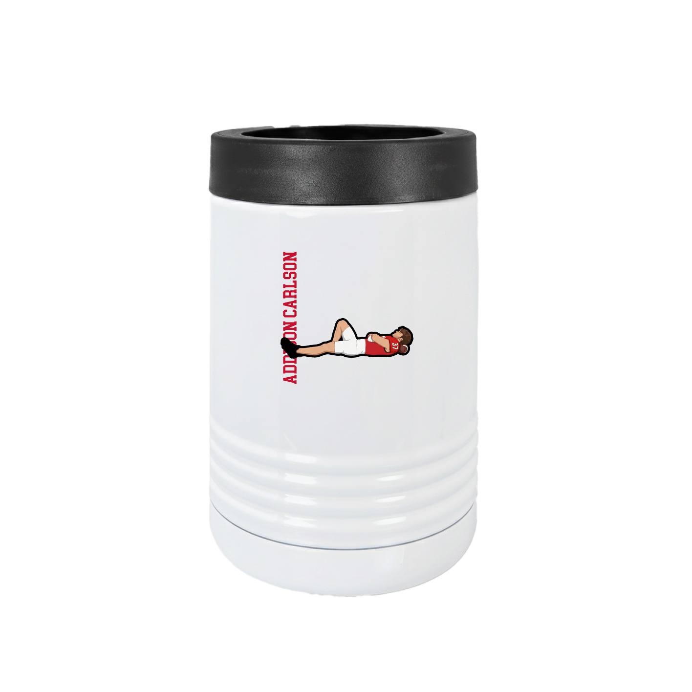 Beverage Holder — Name Vertical in White