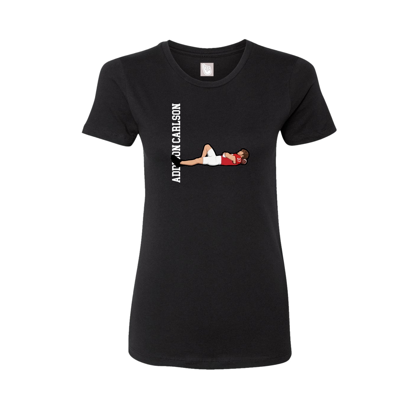 Fitted Women's Tee — Name Vertical in Black