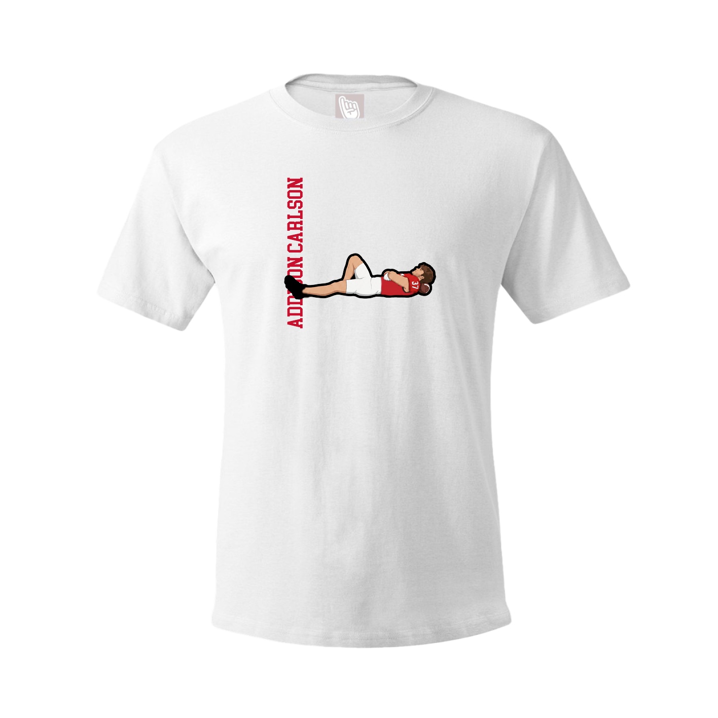 Youth Tee — Name Vertical in White
