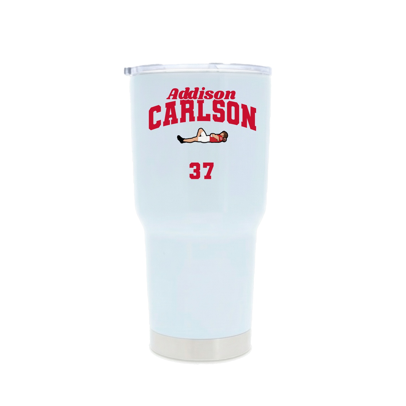 30oz Stainless Steel Tumbler — Signature Arch in White