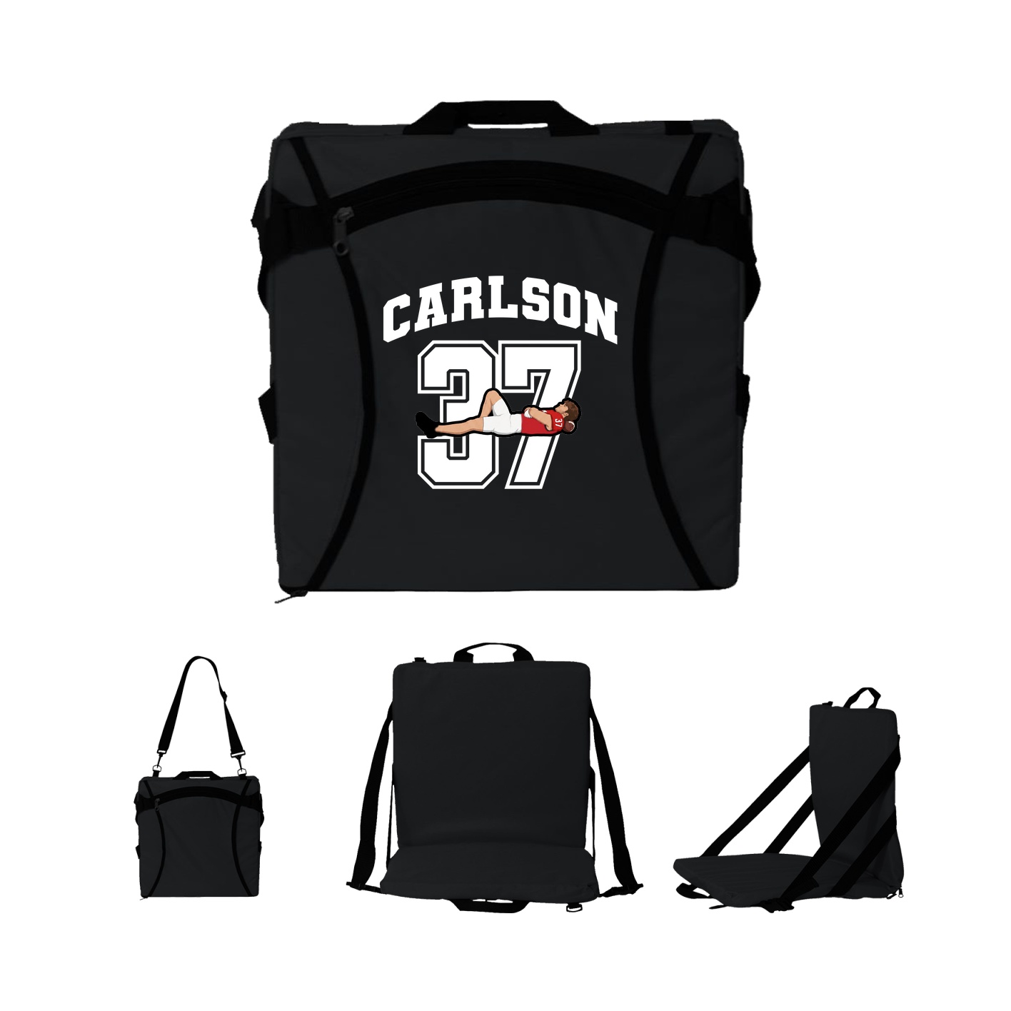 Folding Stadium Seat — Number in Black