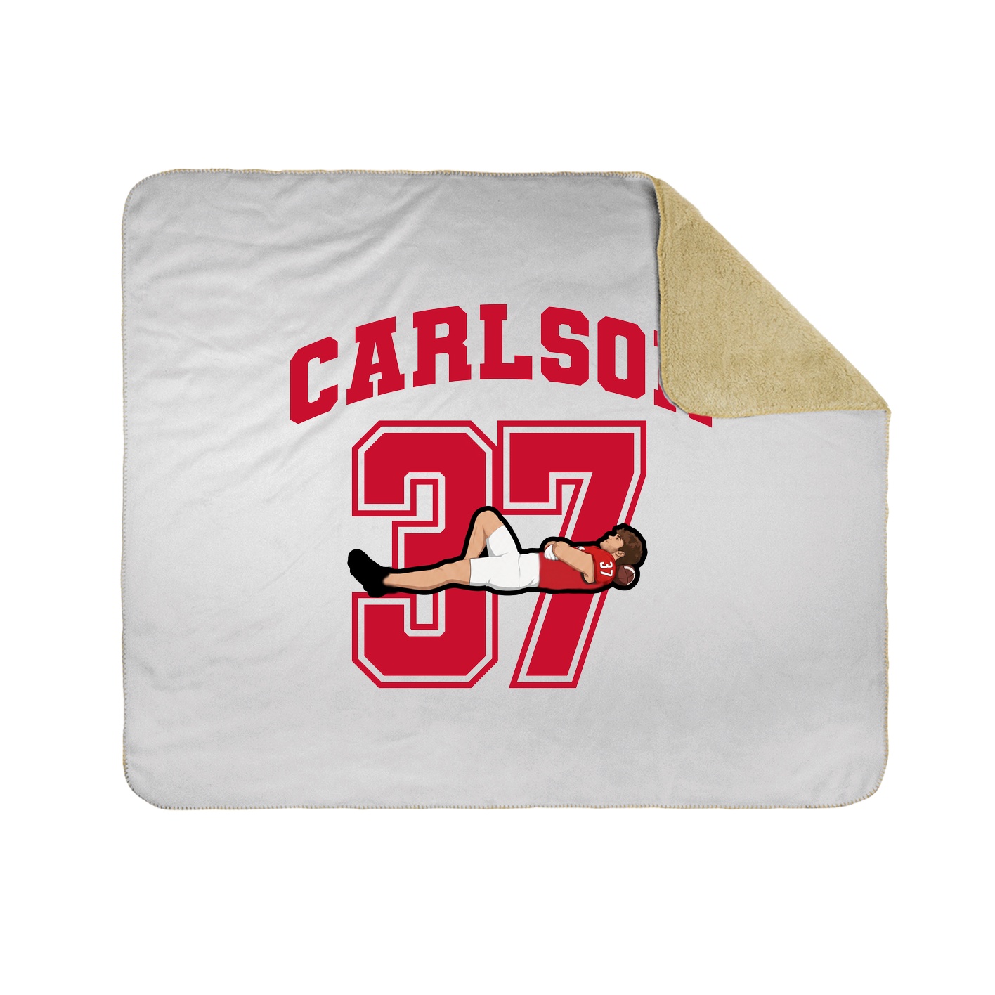 Throw Blanket — Number in White