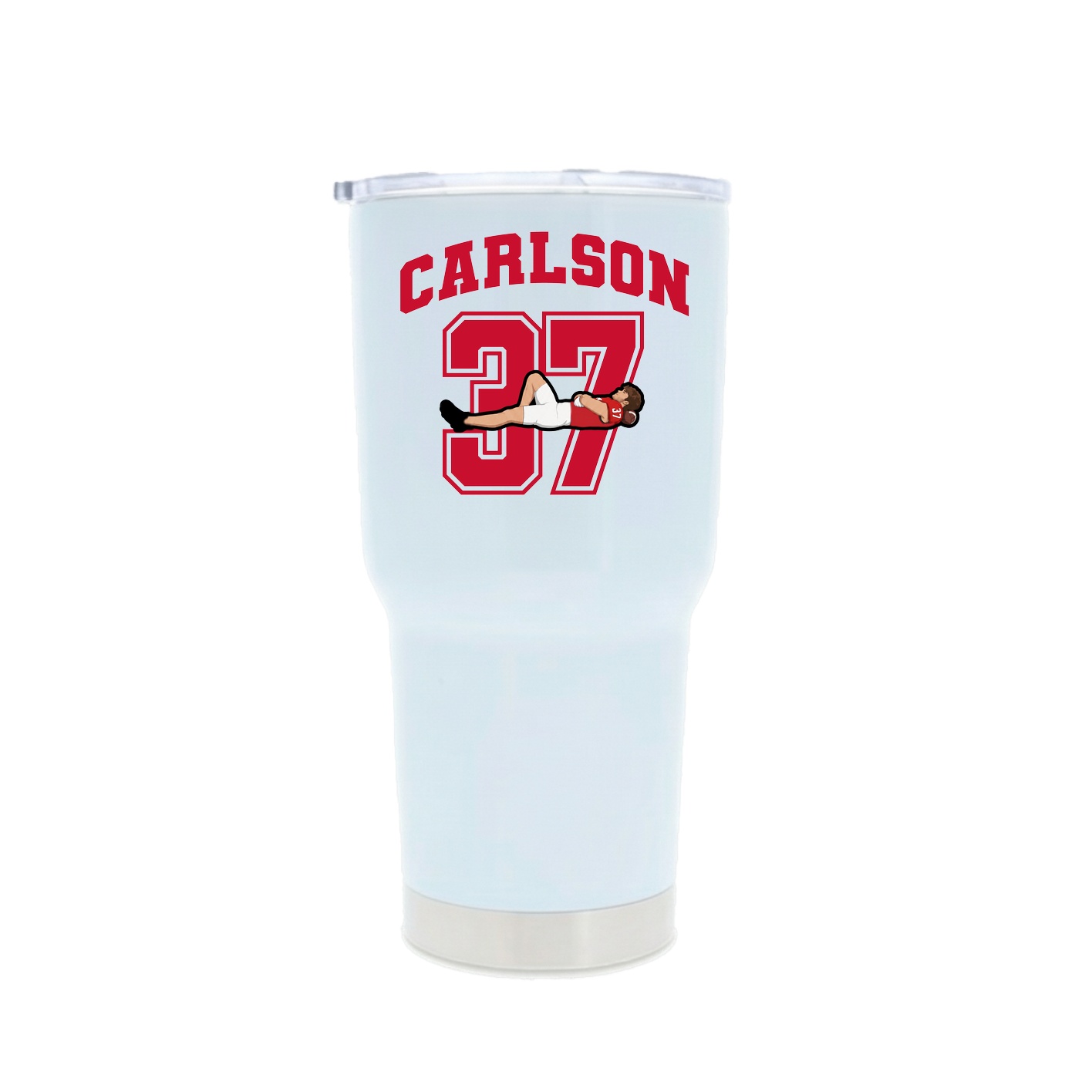 30oz Stainless Steel Tumbler — Number in White