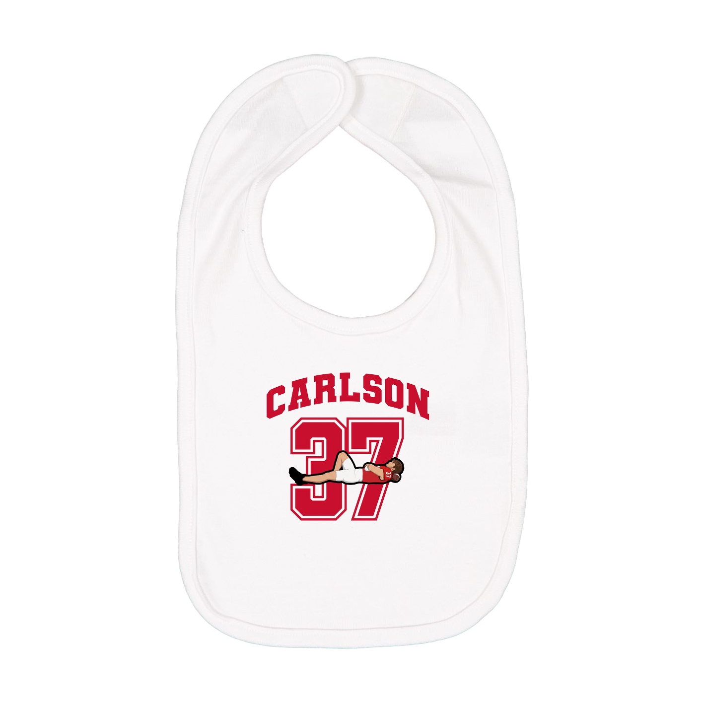 Infant Bib — Number in White