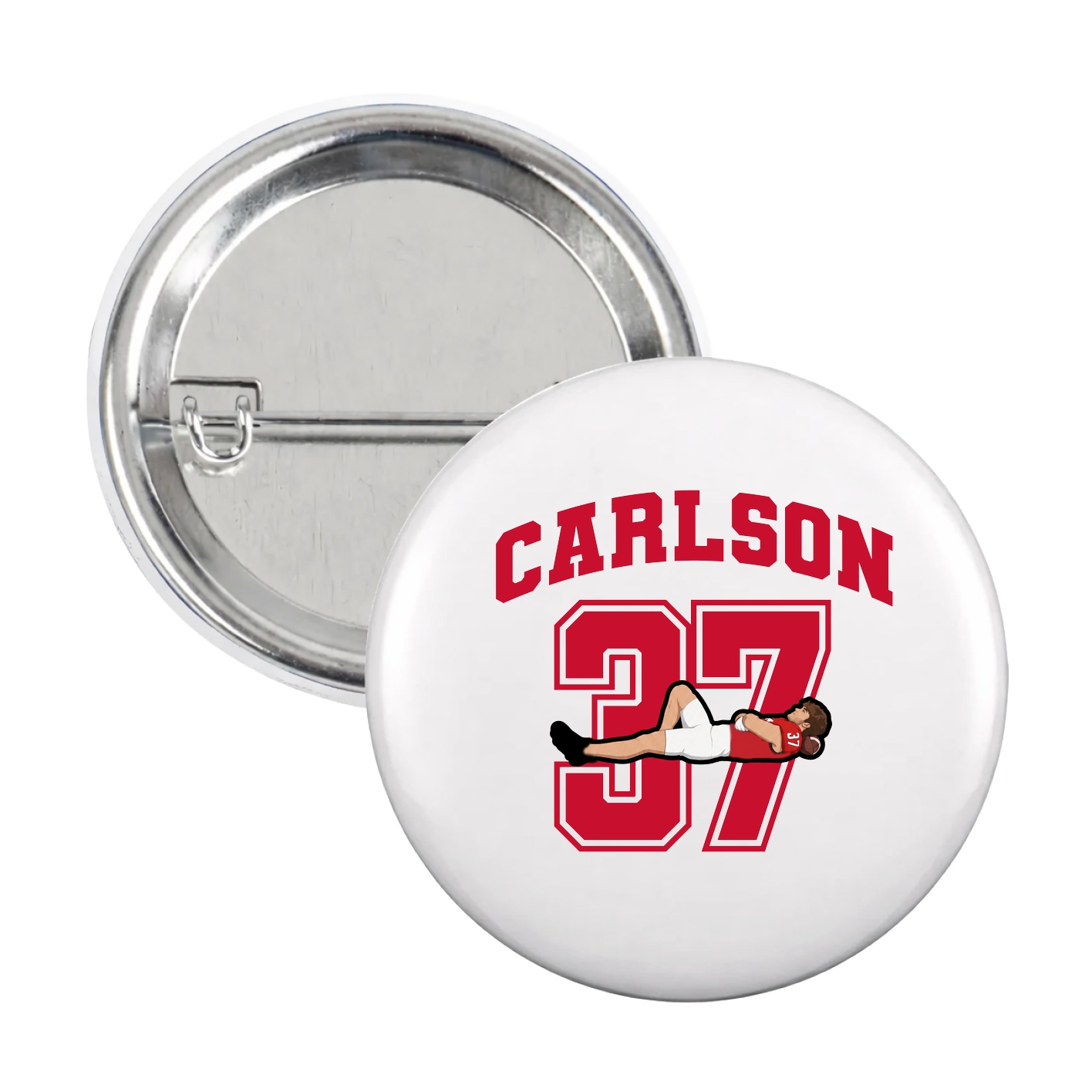 Game Day Button — Number in White