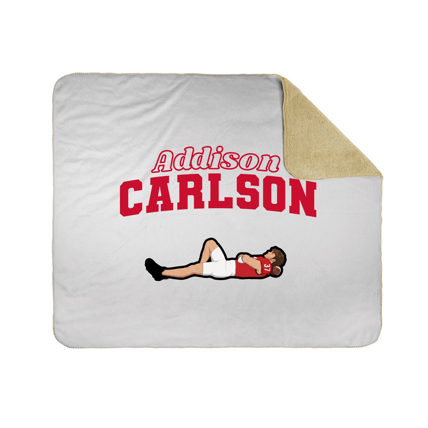 Throw Blanket — Name Arch in White