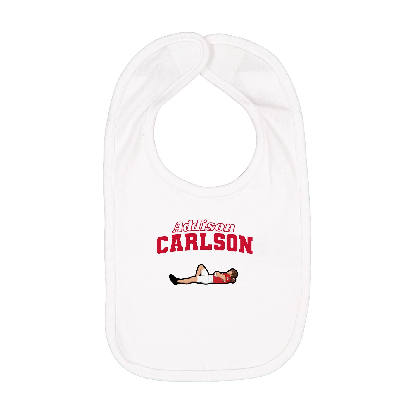 Infant Bib — Name Arch in White