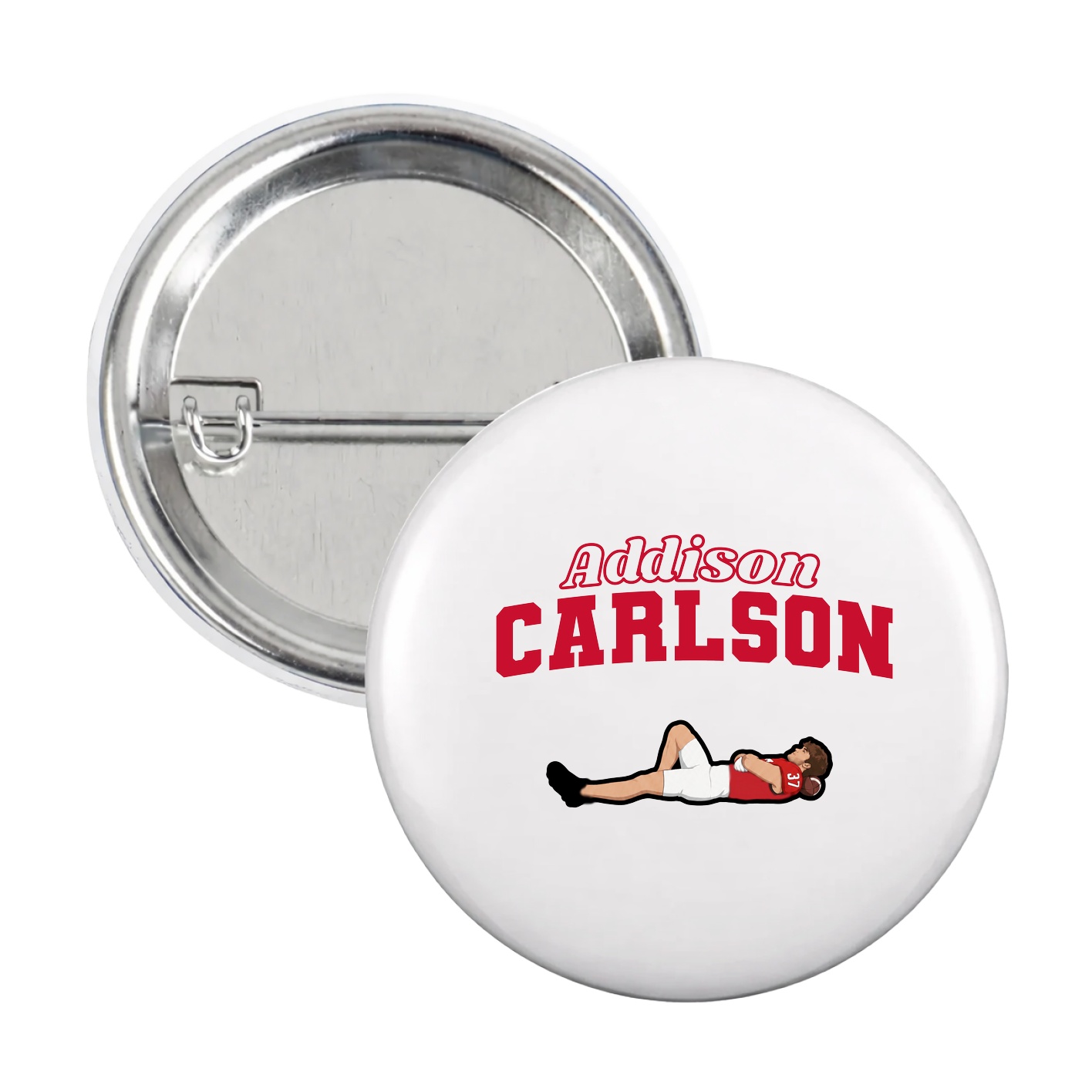 Game Day Button — Name Arch in White