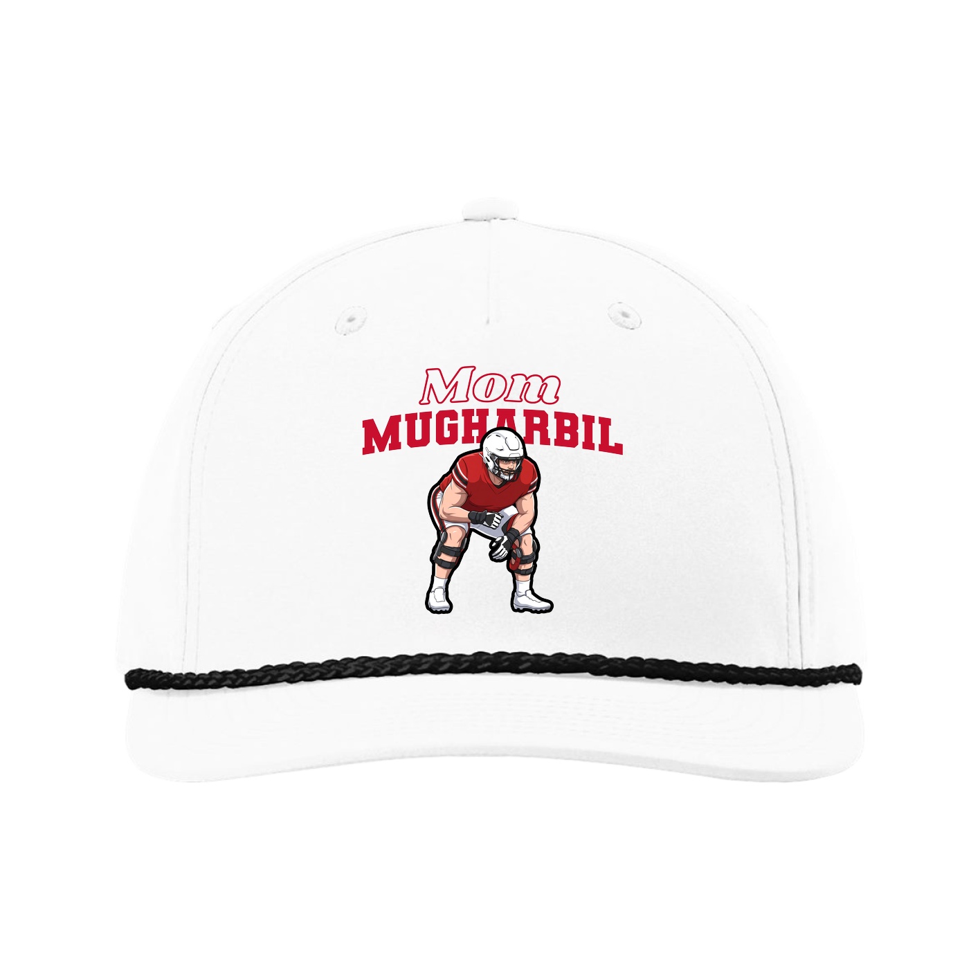 Five-Panel Classic Rope Cap — Mothers Day Block in White