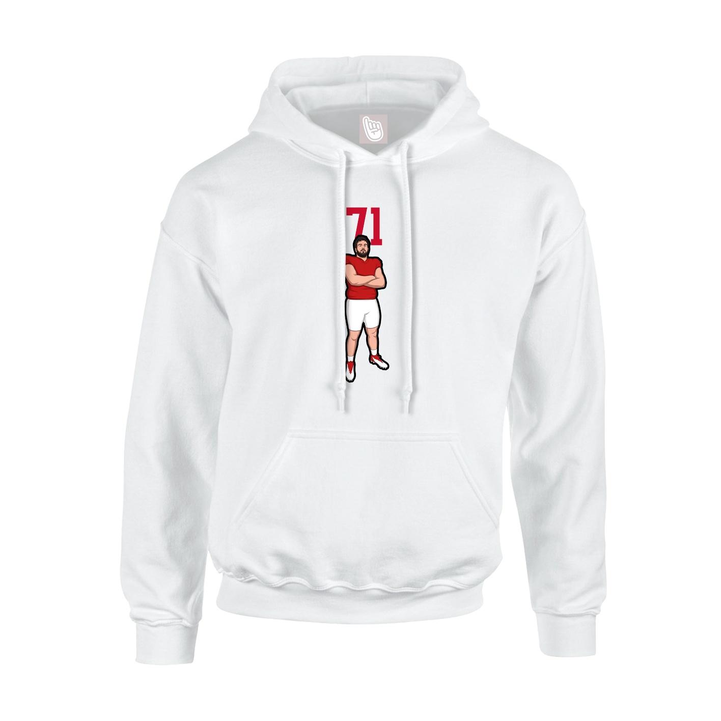 Hoodie — Number Top in White