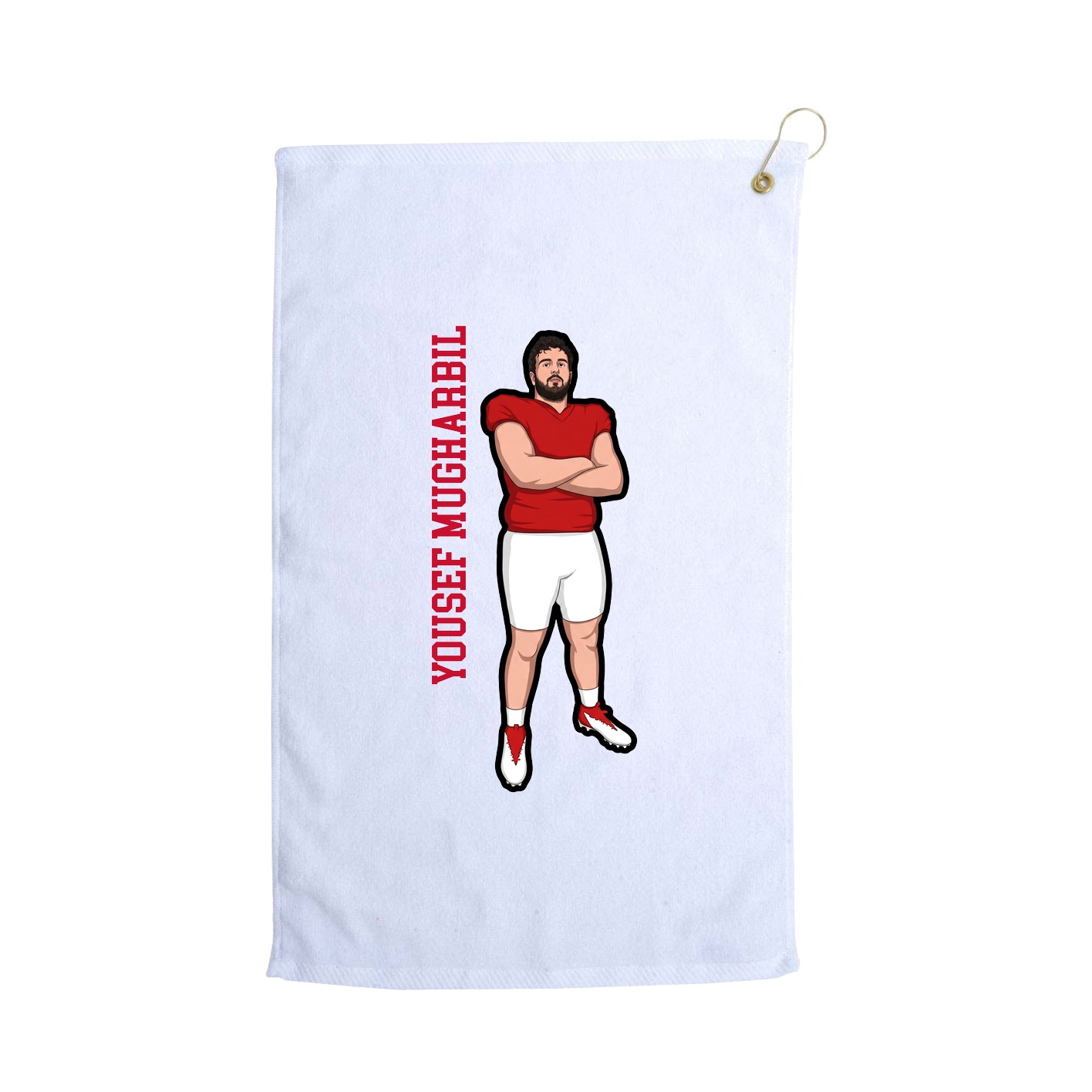 Golf Towel — Name Vertical in White