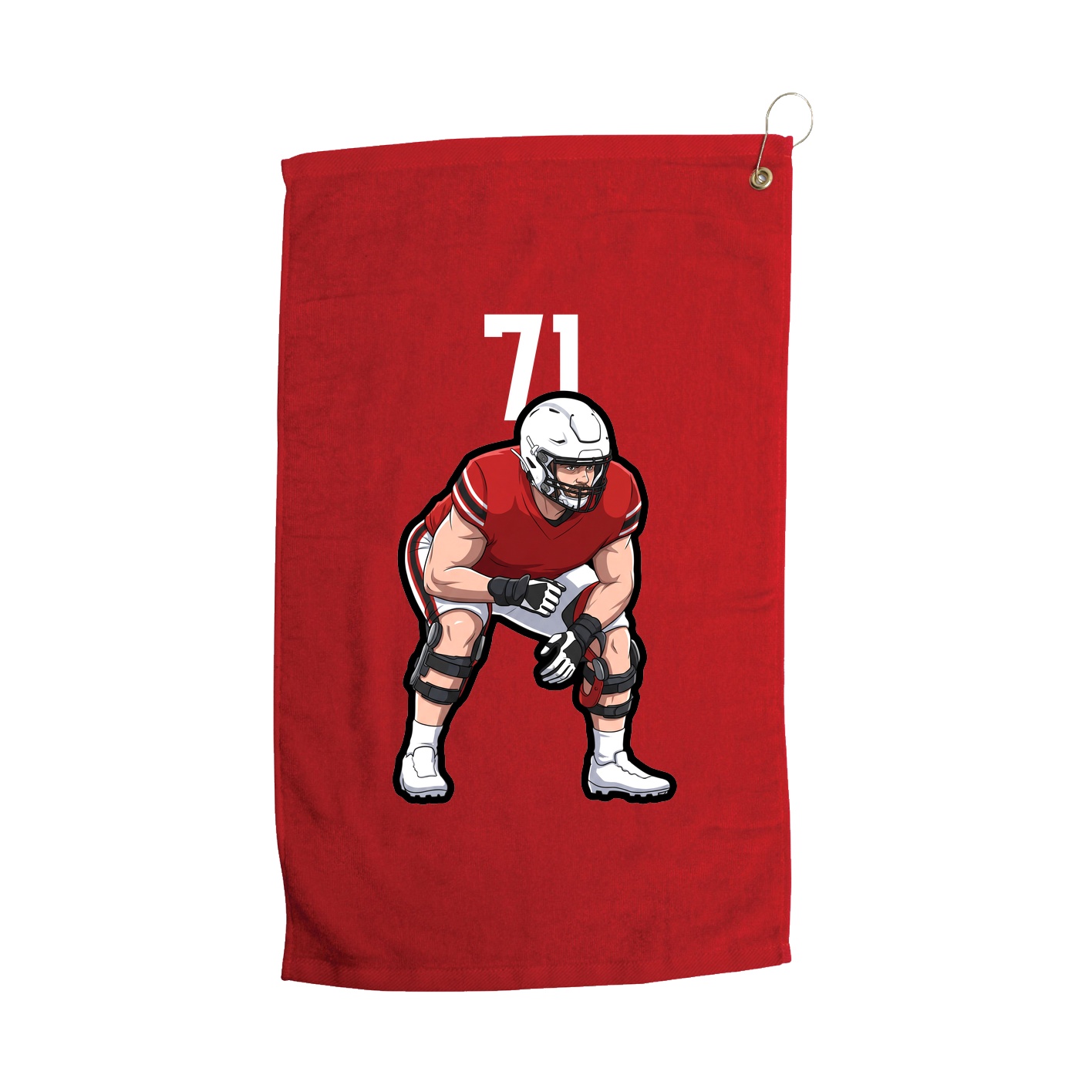 Golf Towel — Number Top in Red