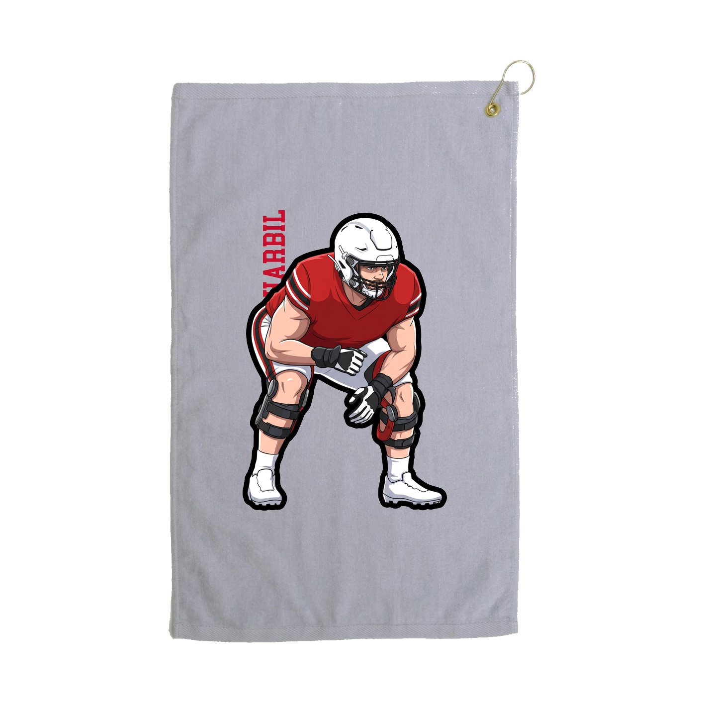 Golf Towel — Name Vertical in Grey