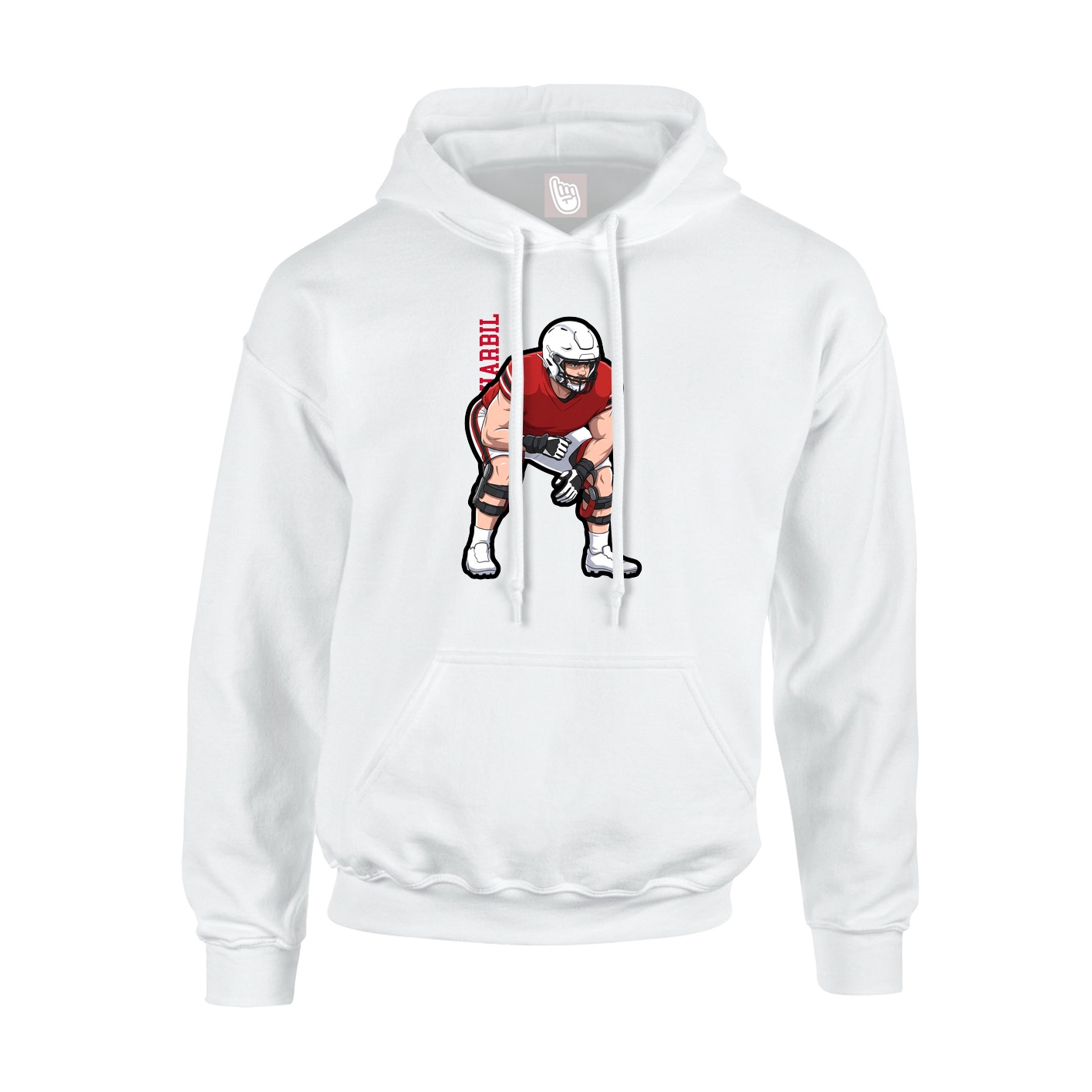 Hoodie — Name Vertical in White