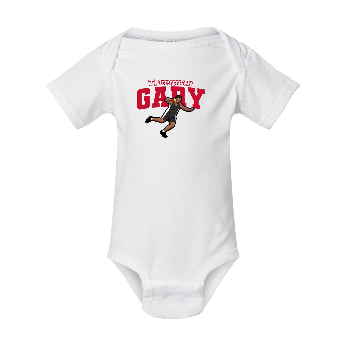 Baby Onesie — Name Arch in White