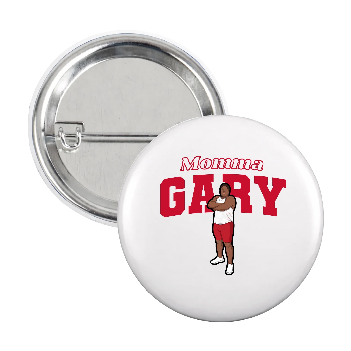 Game Day Button — Mothers Day Block in White