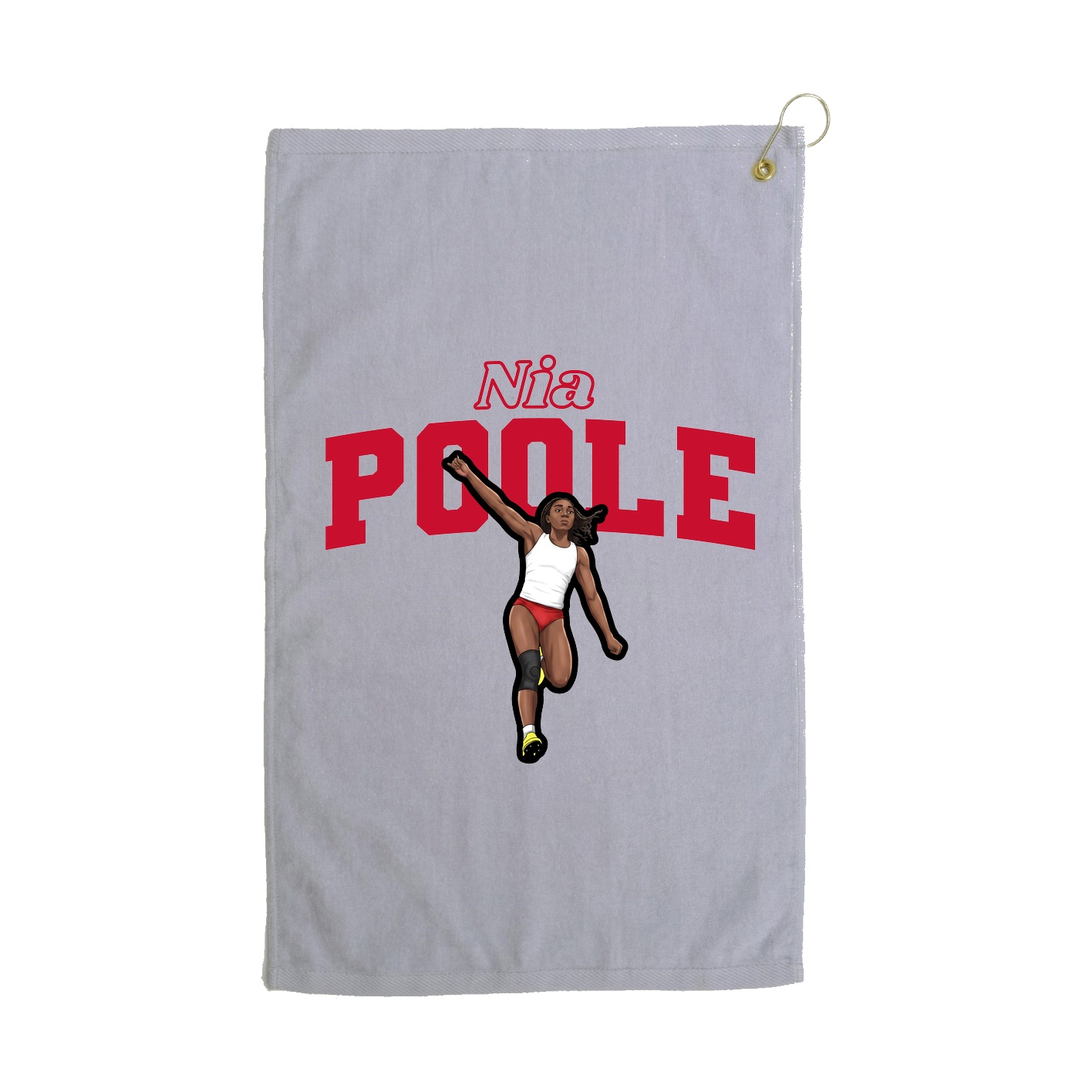 Golf Towel — Name Arch in Grey