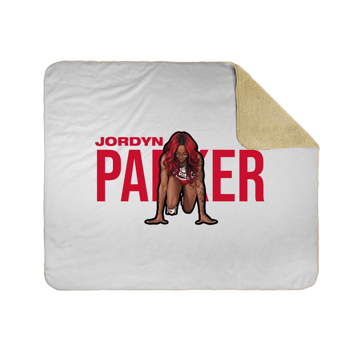 Throw Blanket — Player Name in White