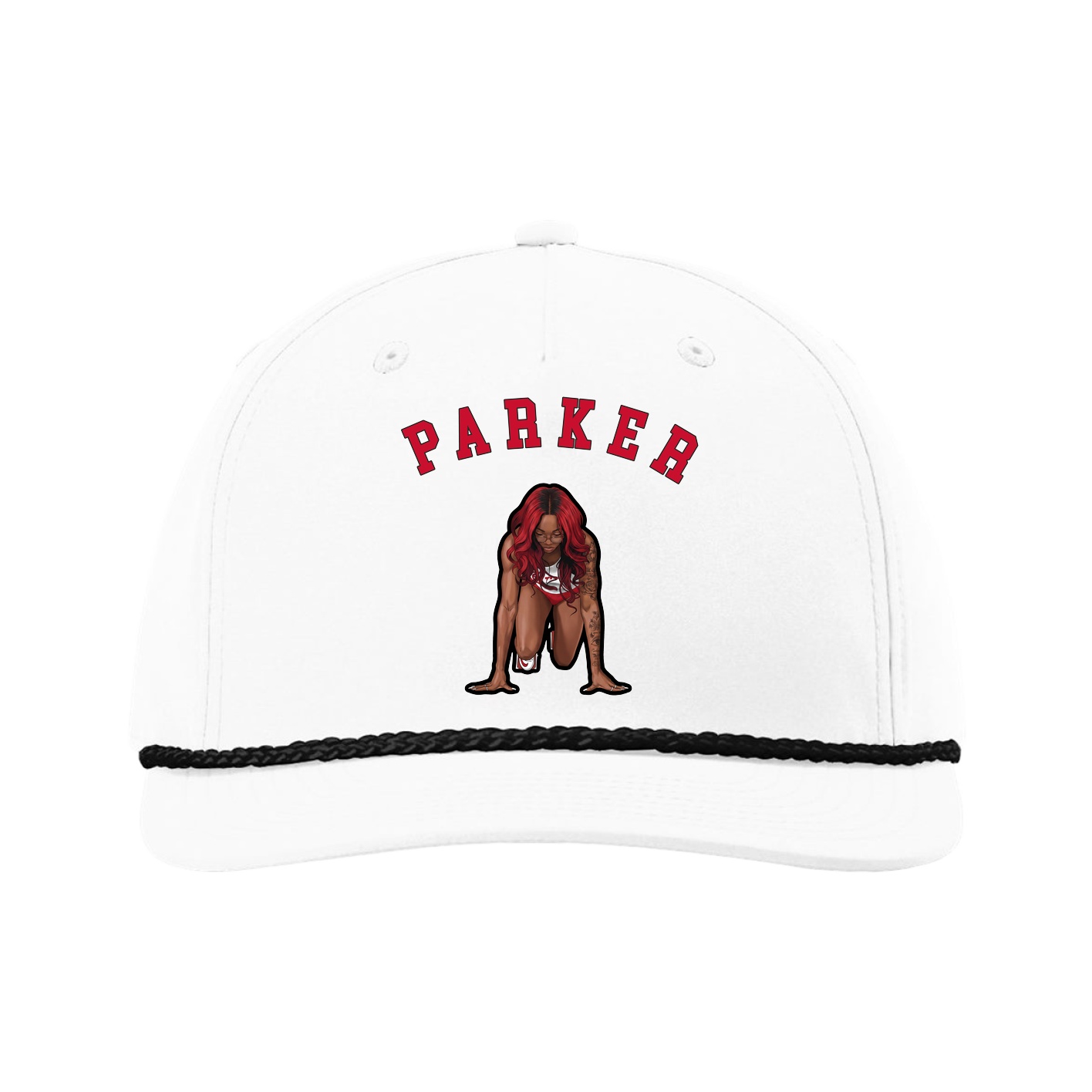 Five-Panel Classic Rope Cap — Shirsey Arch in White