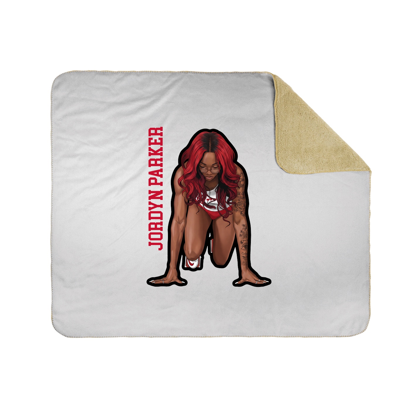 Throw Blanket — Name Vertical in White