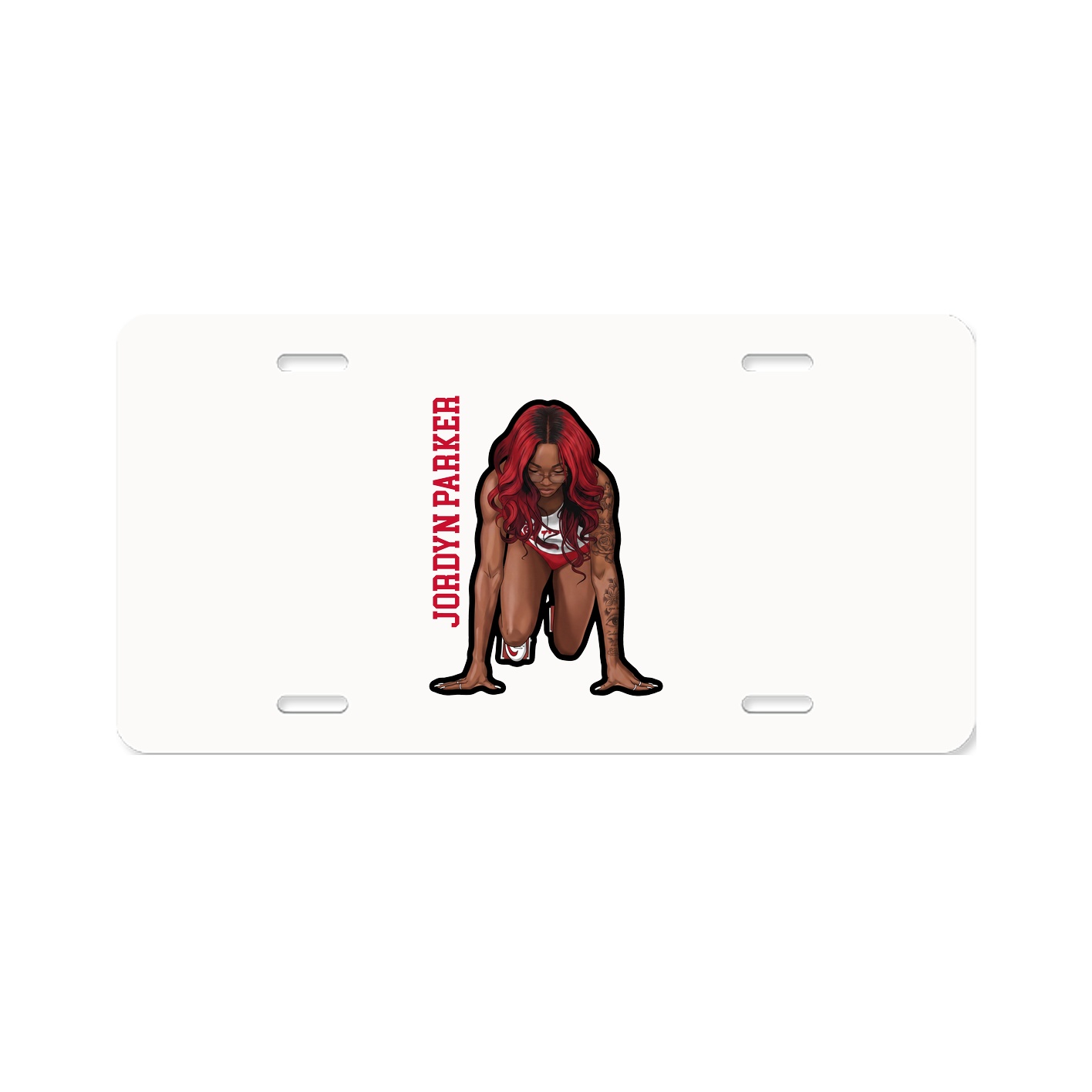License Plate — Name Vertical in Classic