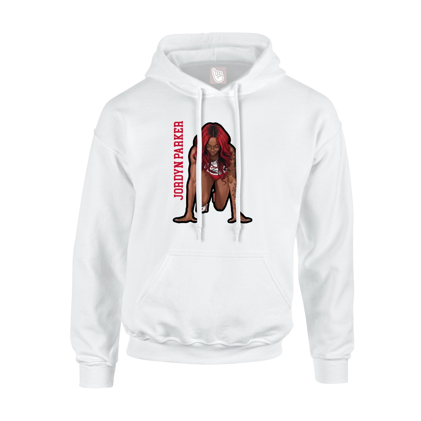 Hoodie — Name Vertical in White