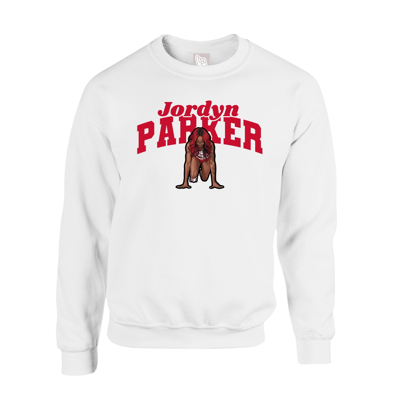 Fleece Crew — Signature Arch in White