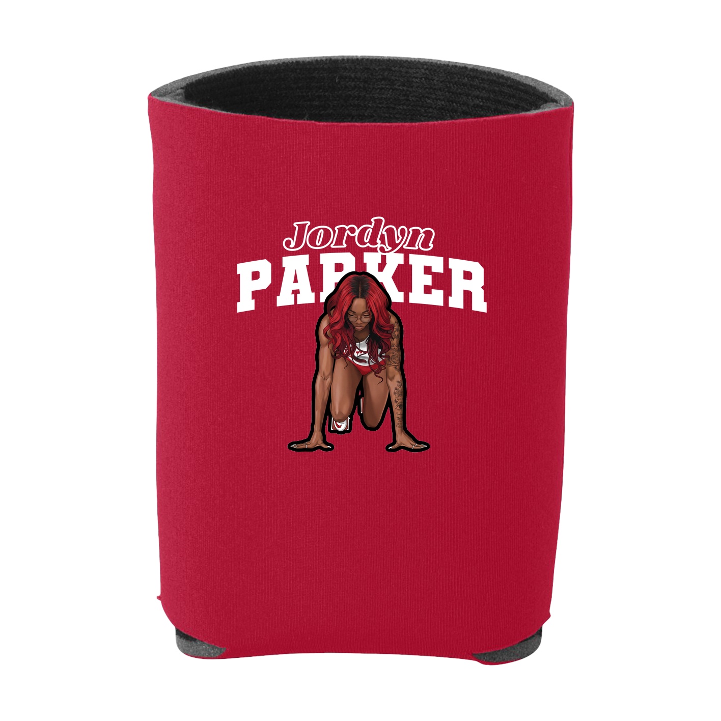 Can Holder — Name Arch in Red