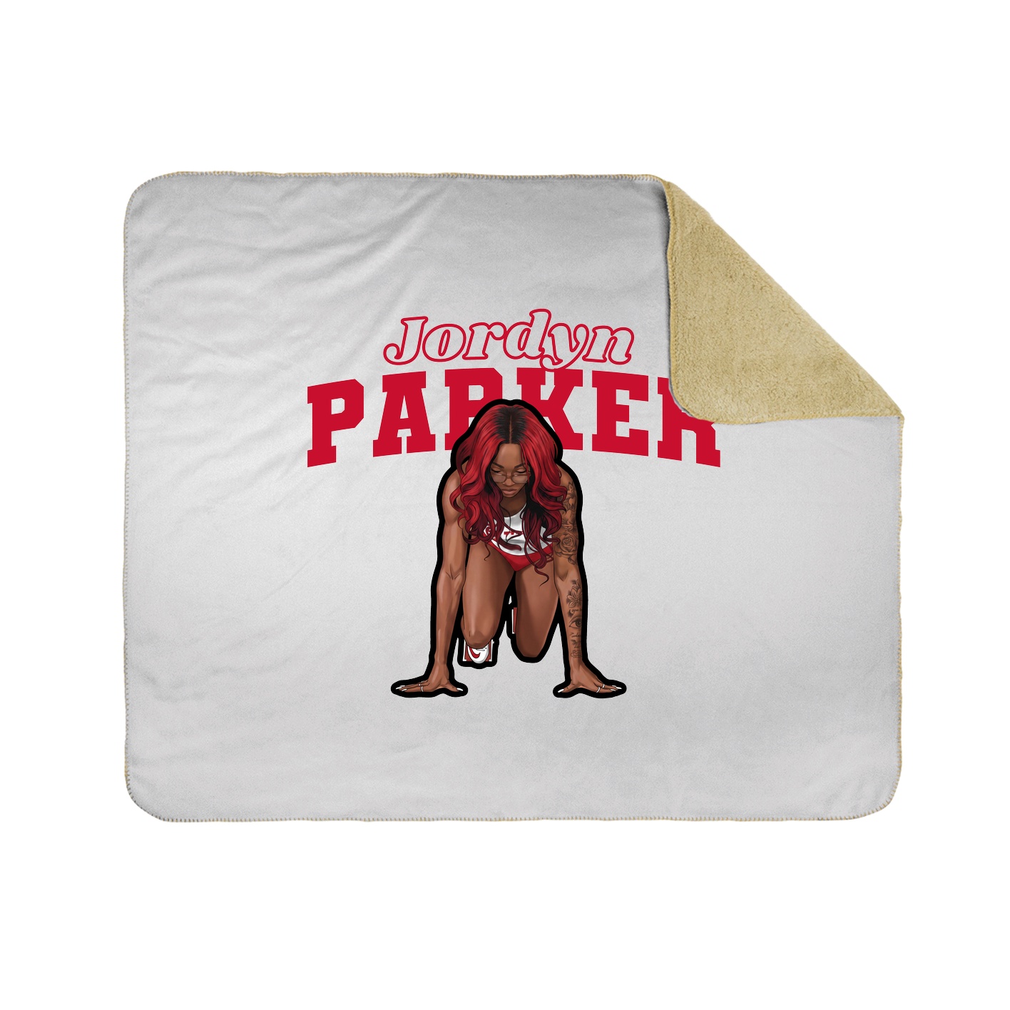 Throw Blanket — Name Arch in White