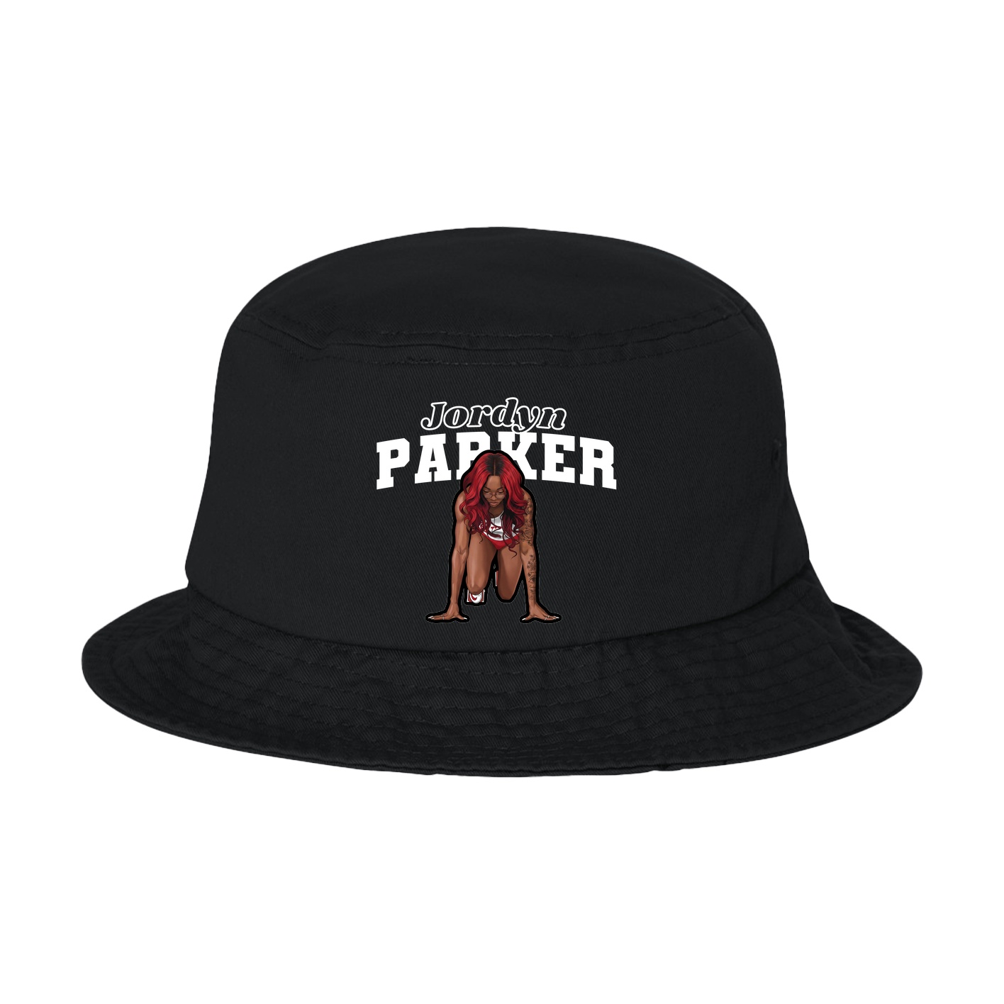 Bucket Cap — Name Arch in Black