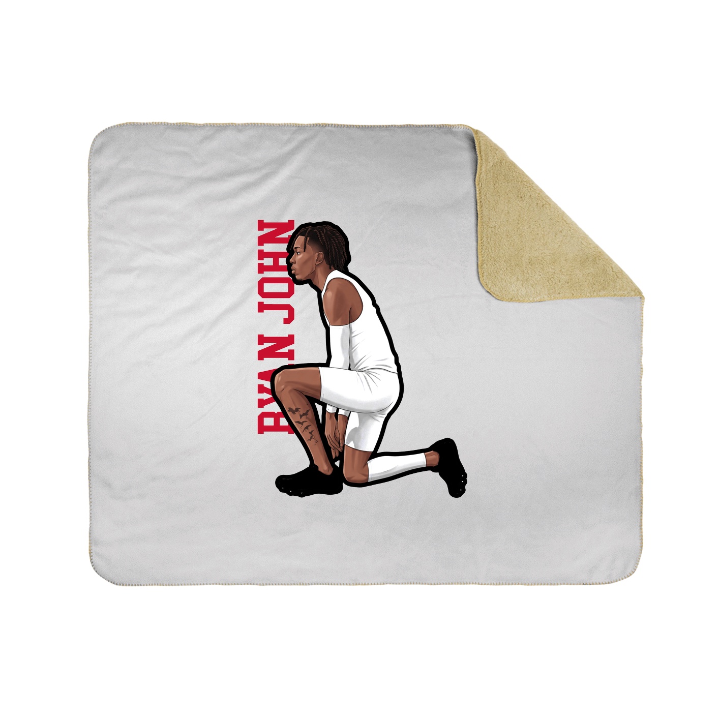 Throw Blanket — Name Vertical in White