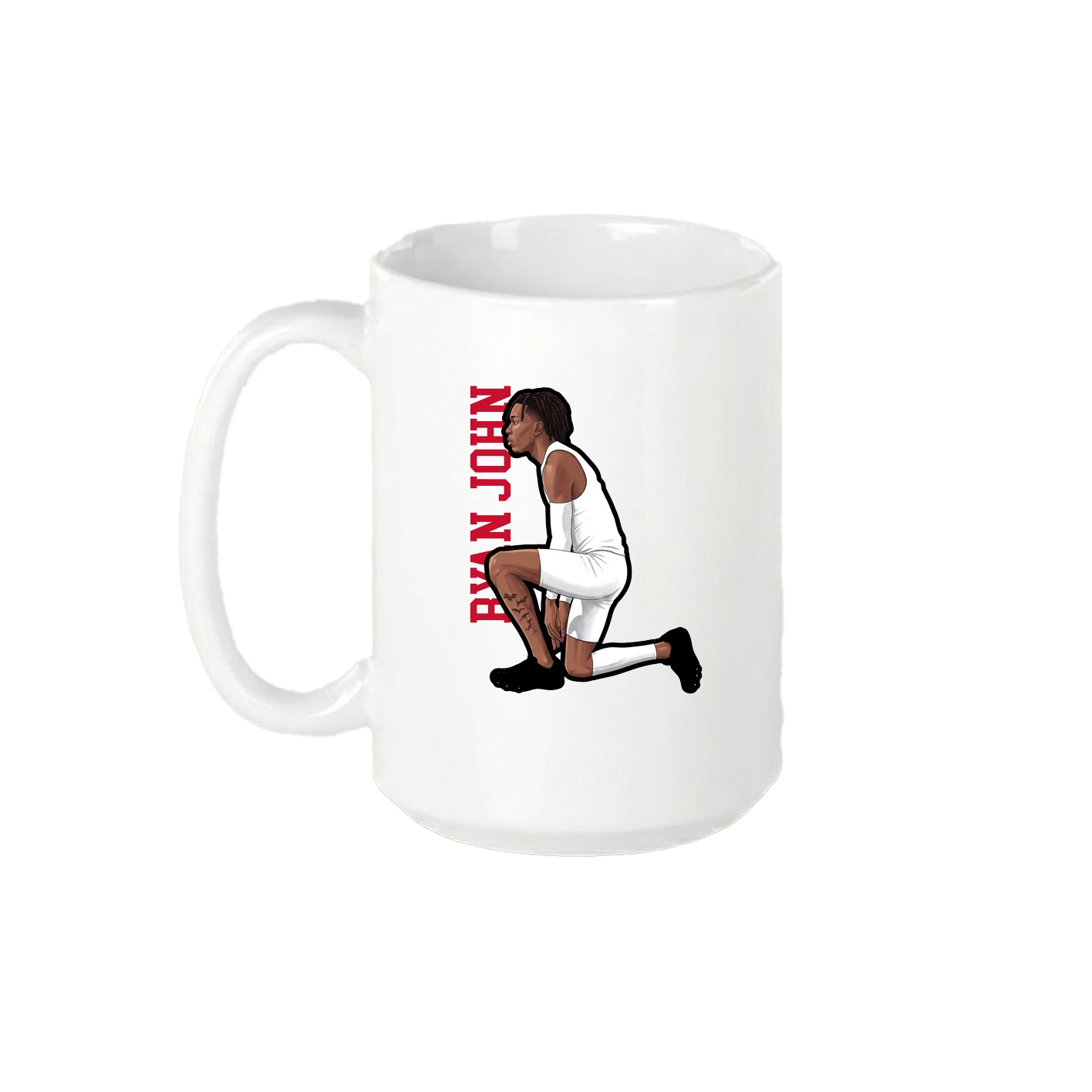 15oz Coffee Mug — Name Vertical in White