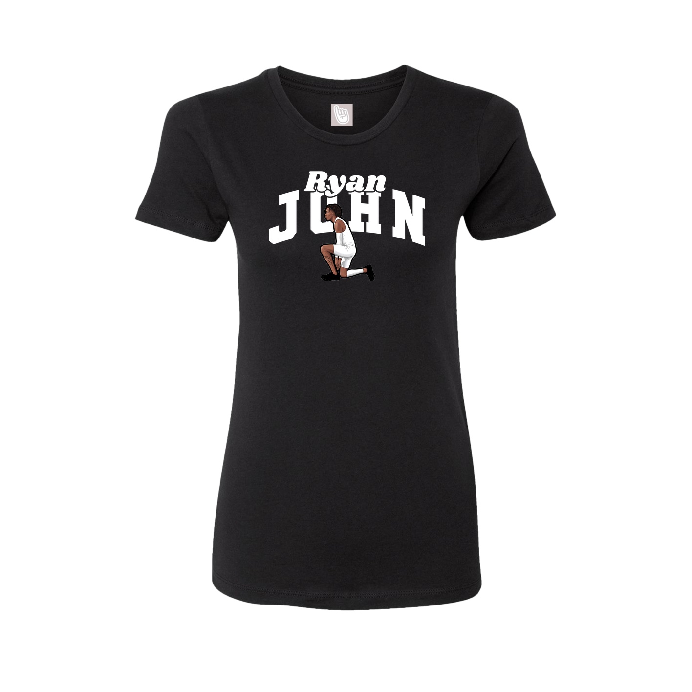 Fitted Women's Tee — Signature Arch in Black
