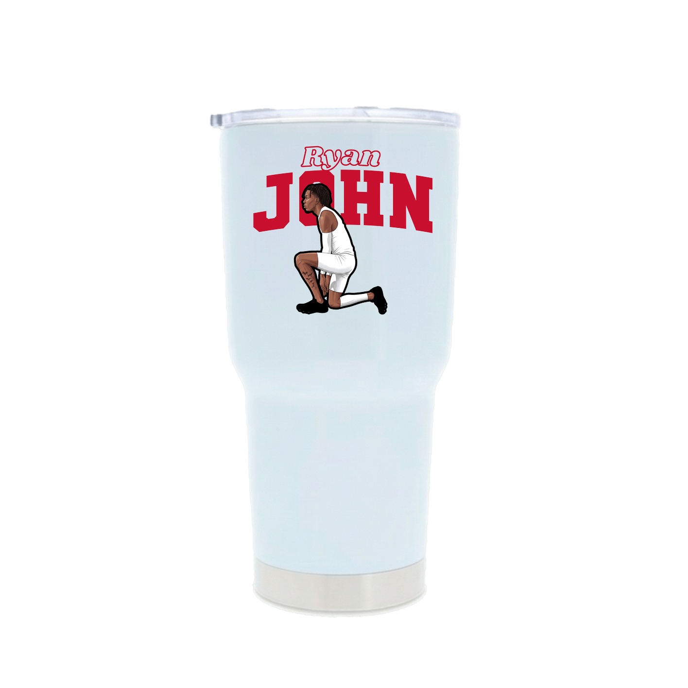 30oz Stainless Steel Tumbler — Name Arch in White