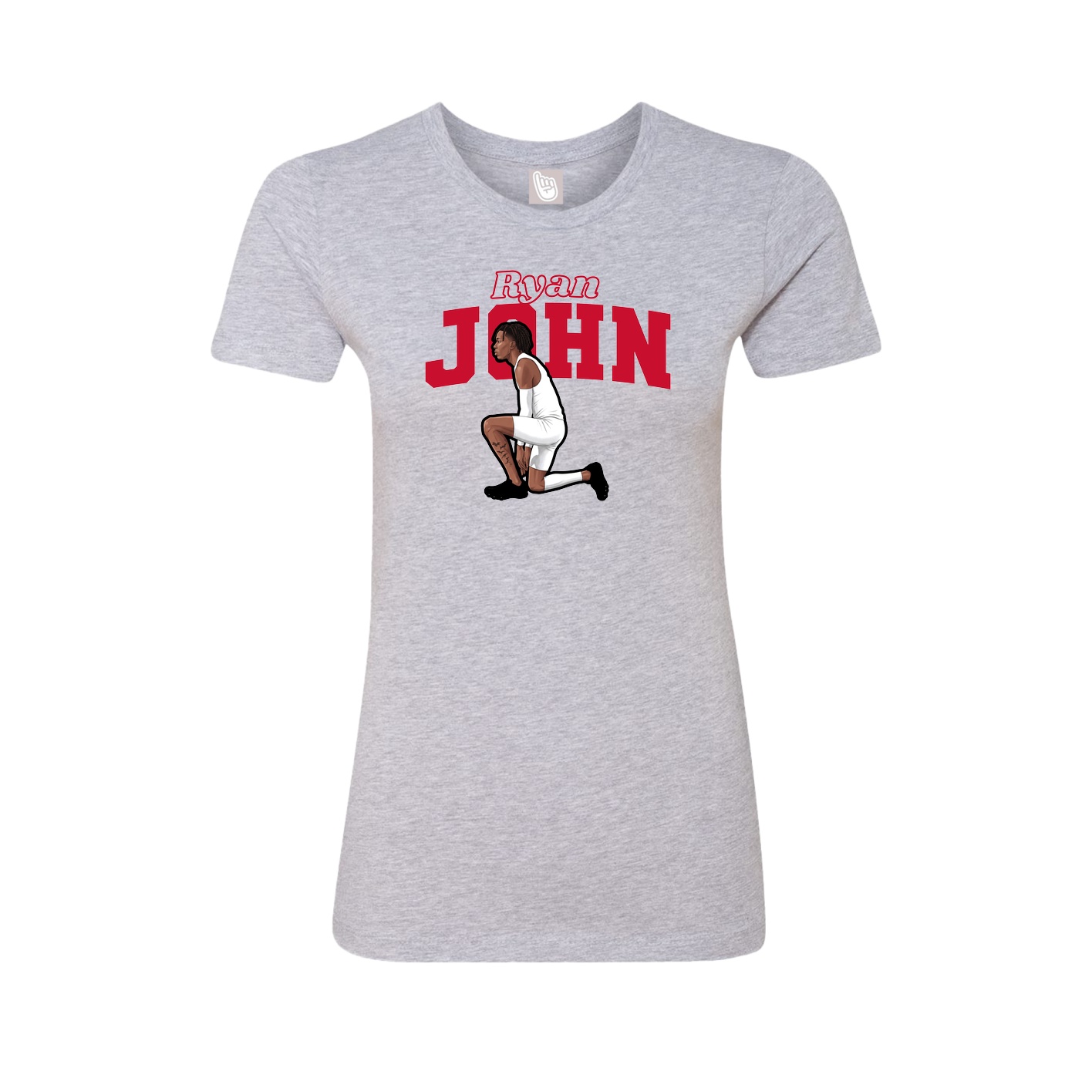 Fitted Women's Tee — Name Arch in Grey