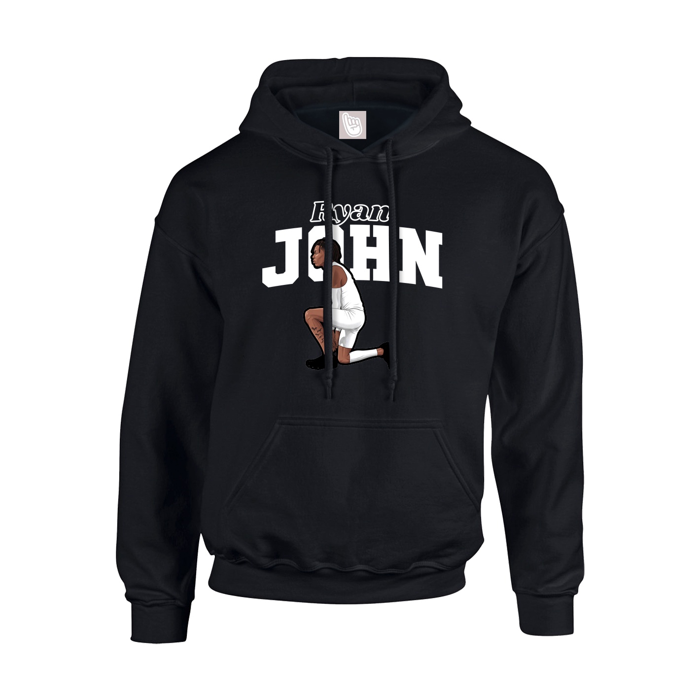 Youth Hoodie — Name Arch in Black