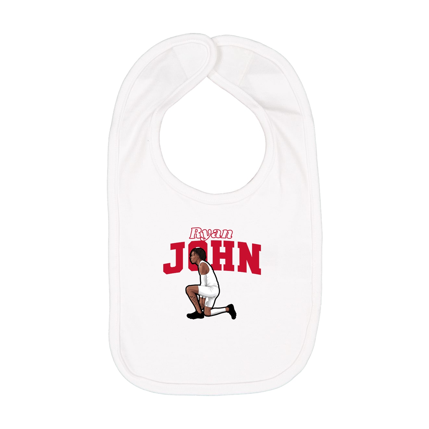 Infant Bib — Name Arch in White