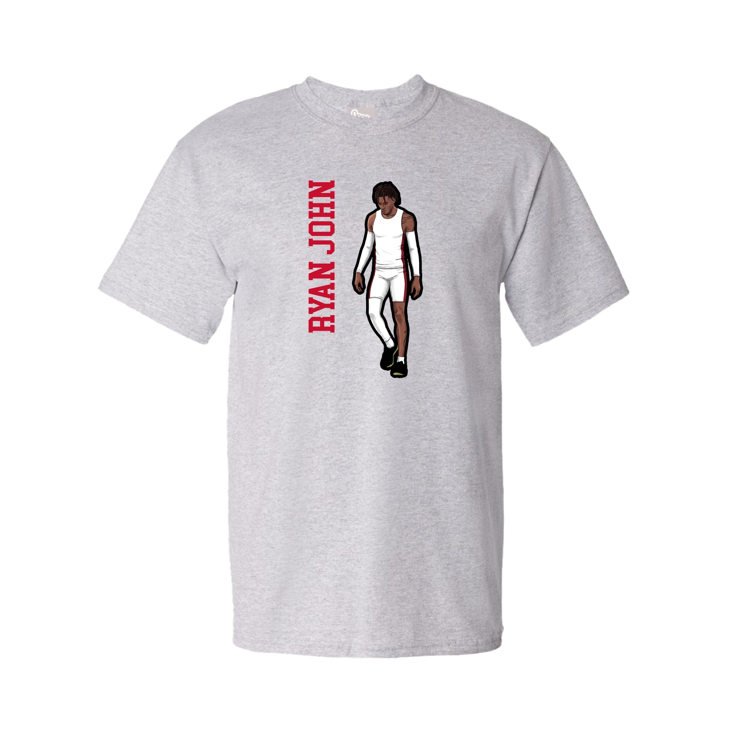 Youth Tee — Name Vertical in Grey