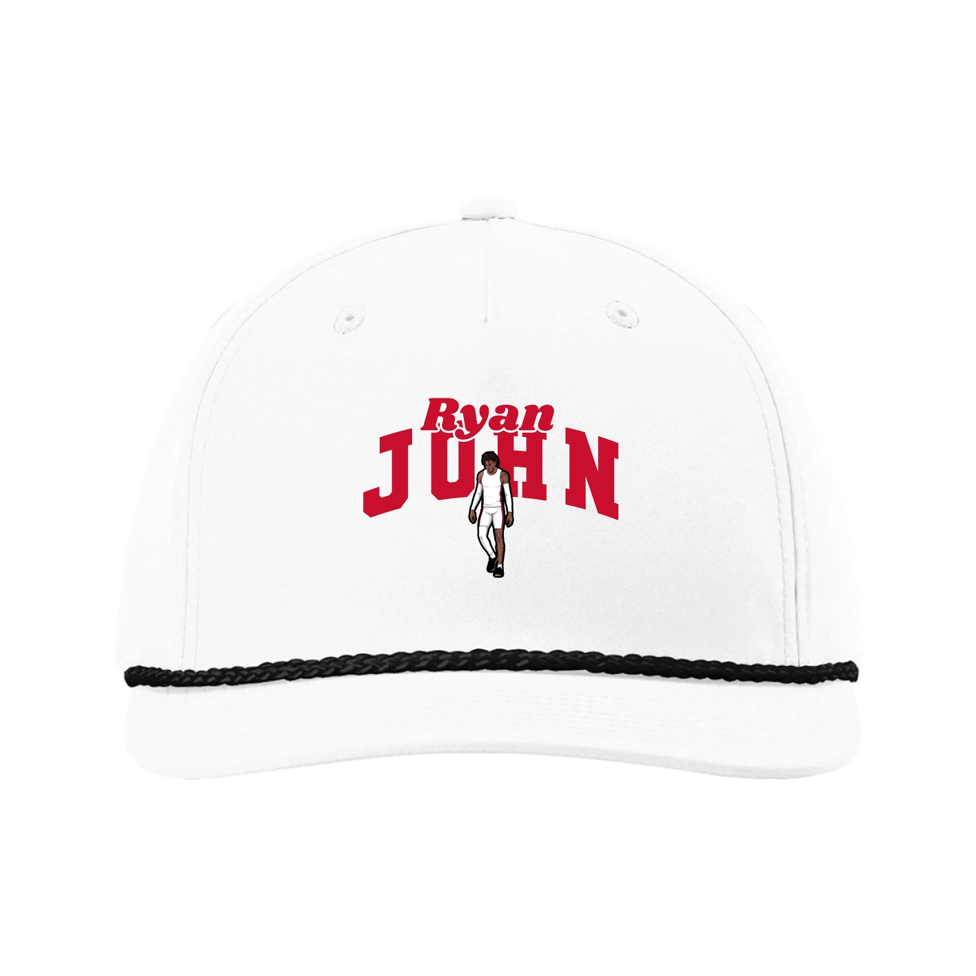 Five-Panel Classic Rope Cap — Signature Arch in White