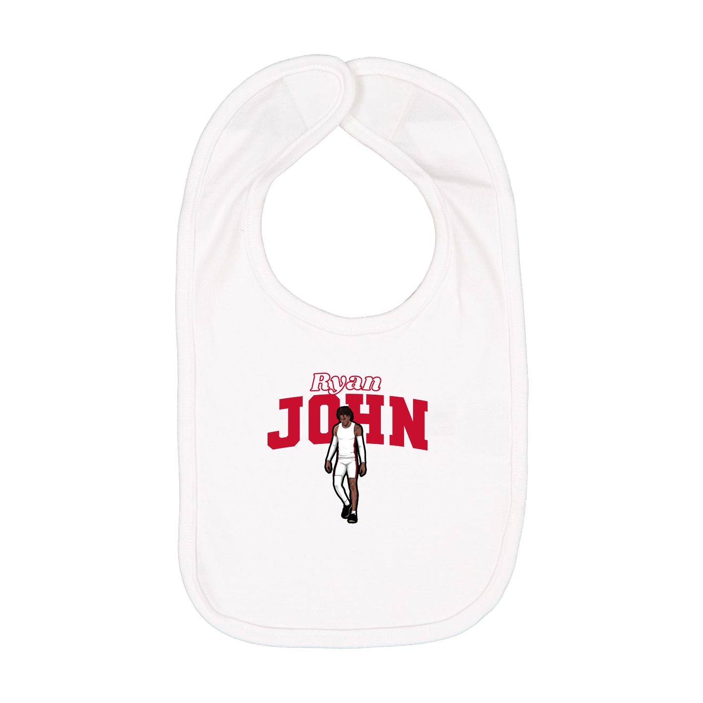 Infant Bib — Name Arch in White