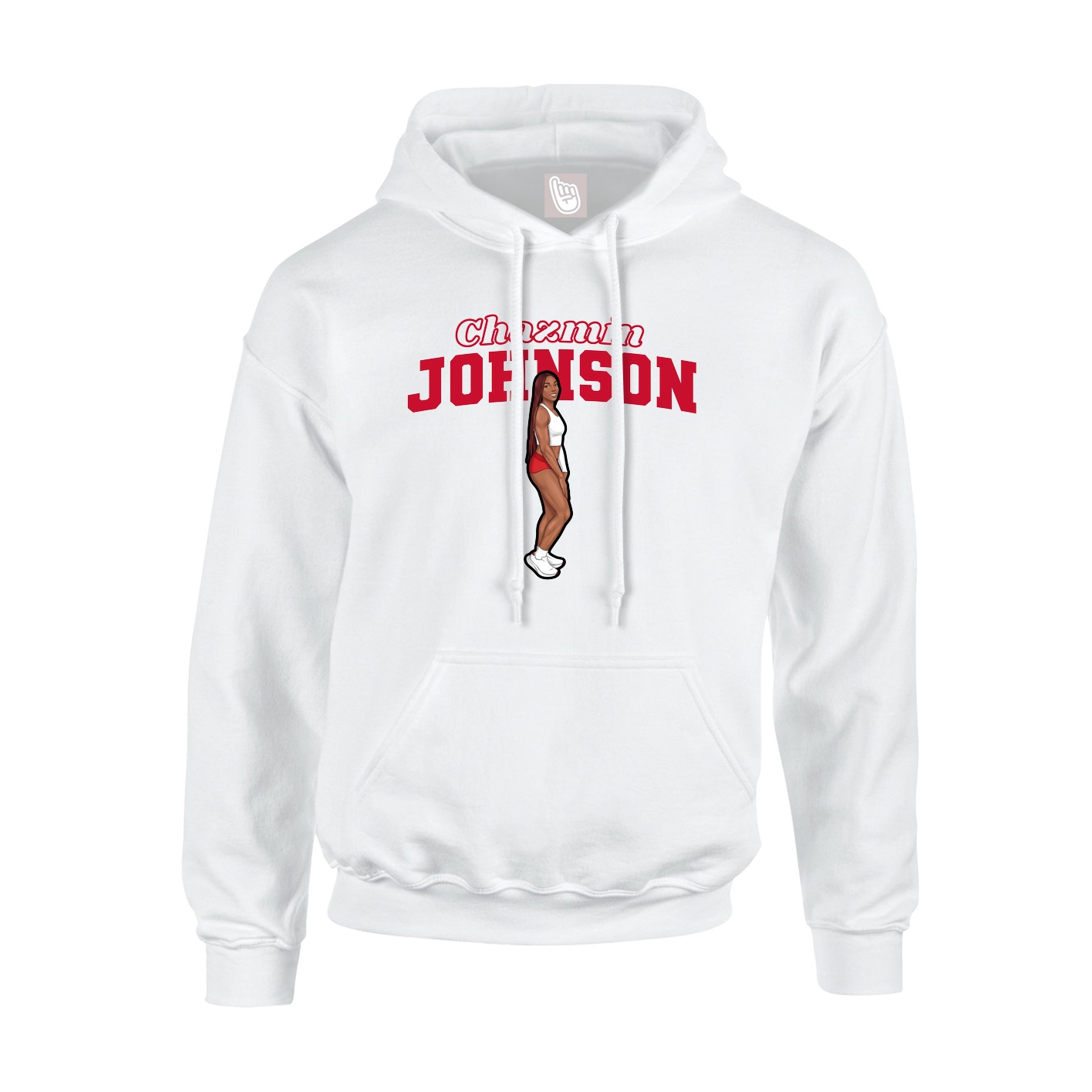 Youth Hoodie — Name Arch in White