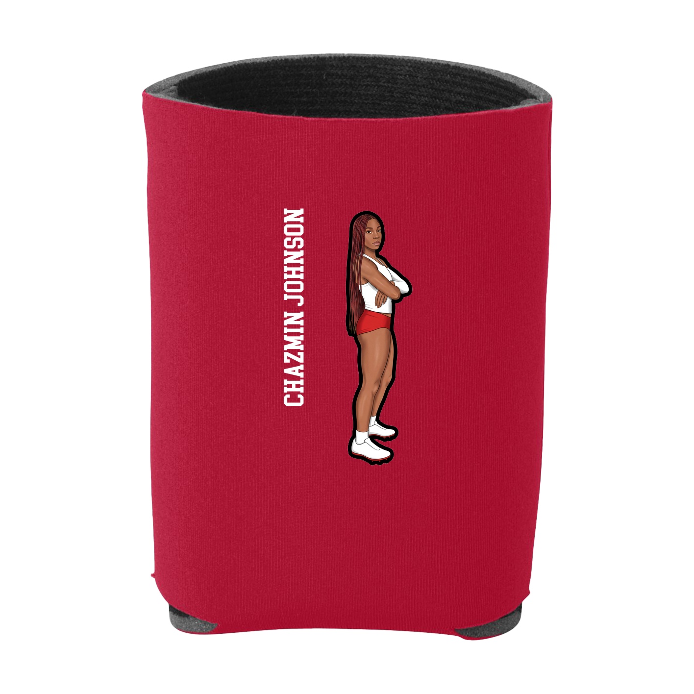 Can Holder — Name Vertical in Red