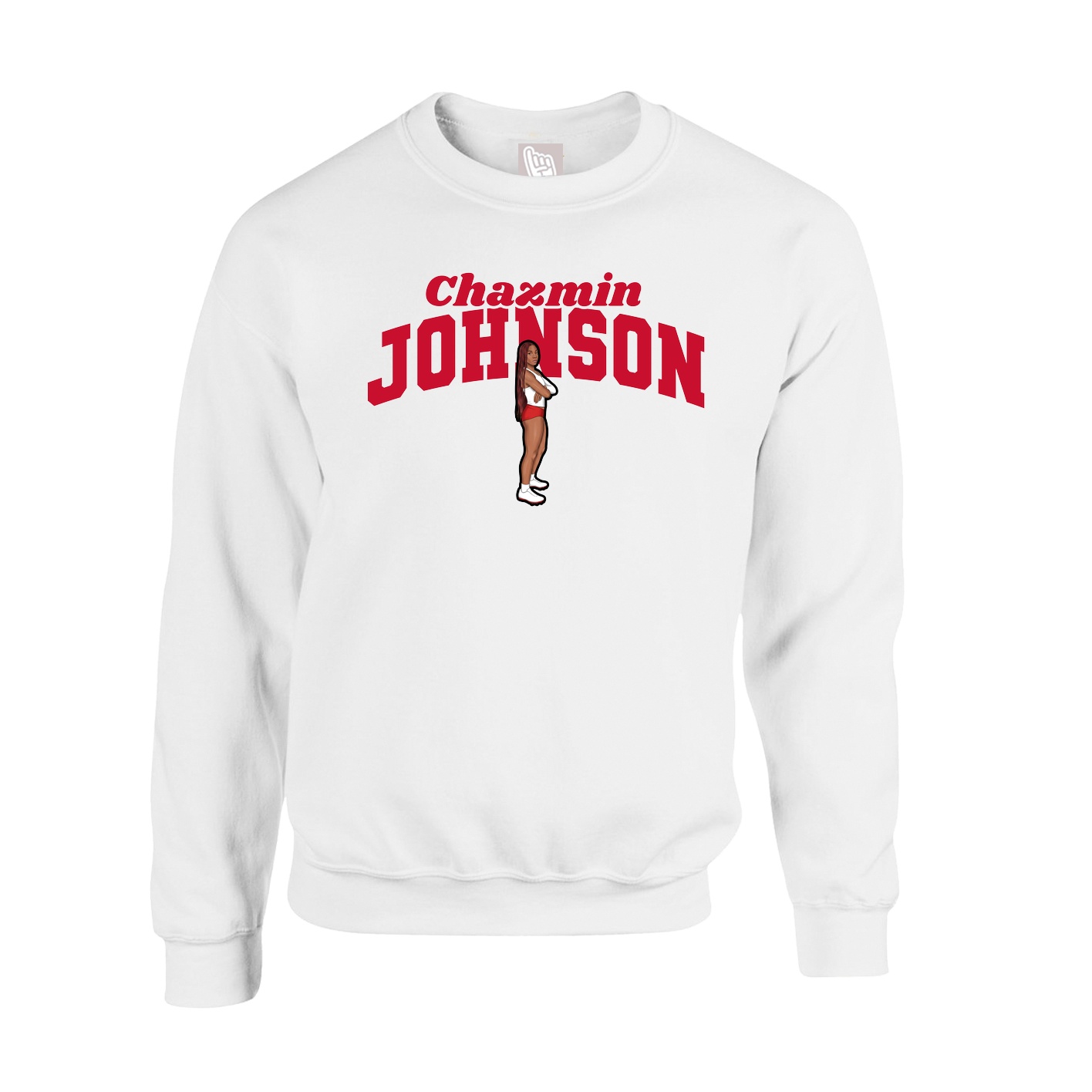Fleece Crew — Signature Arch in White