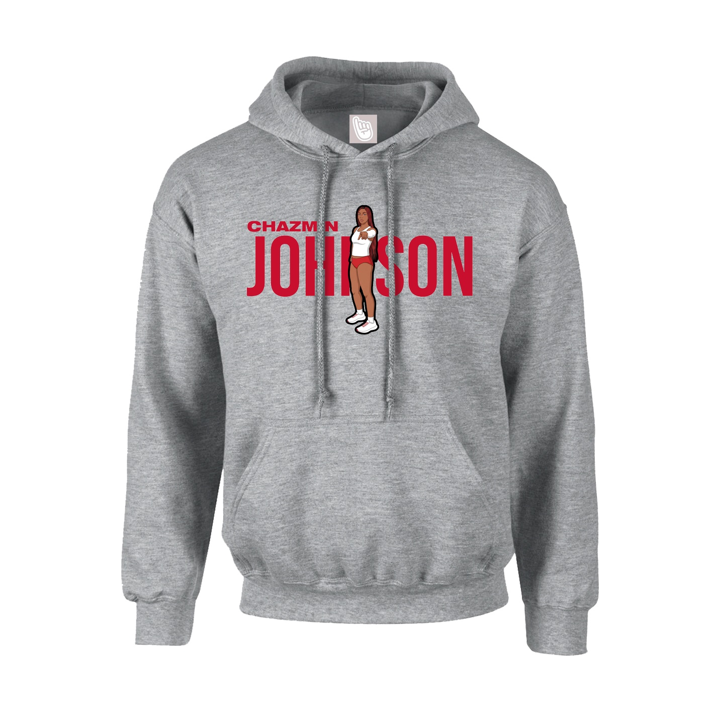 Youth Hoodie — Player Name in Grey